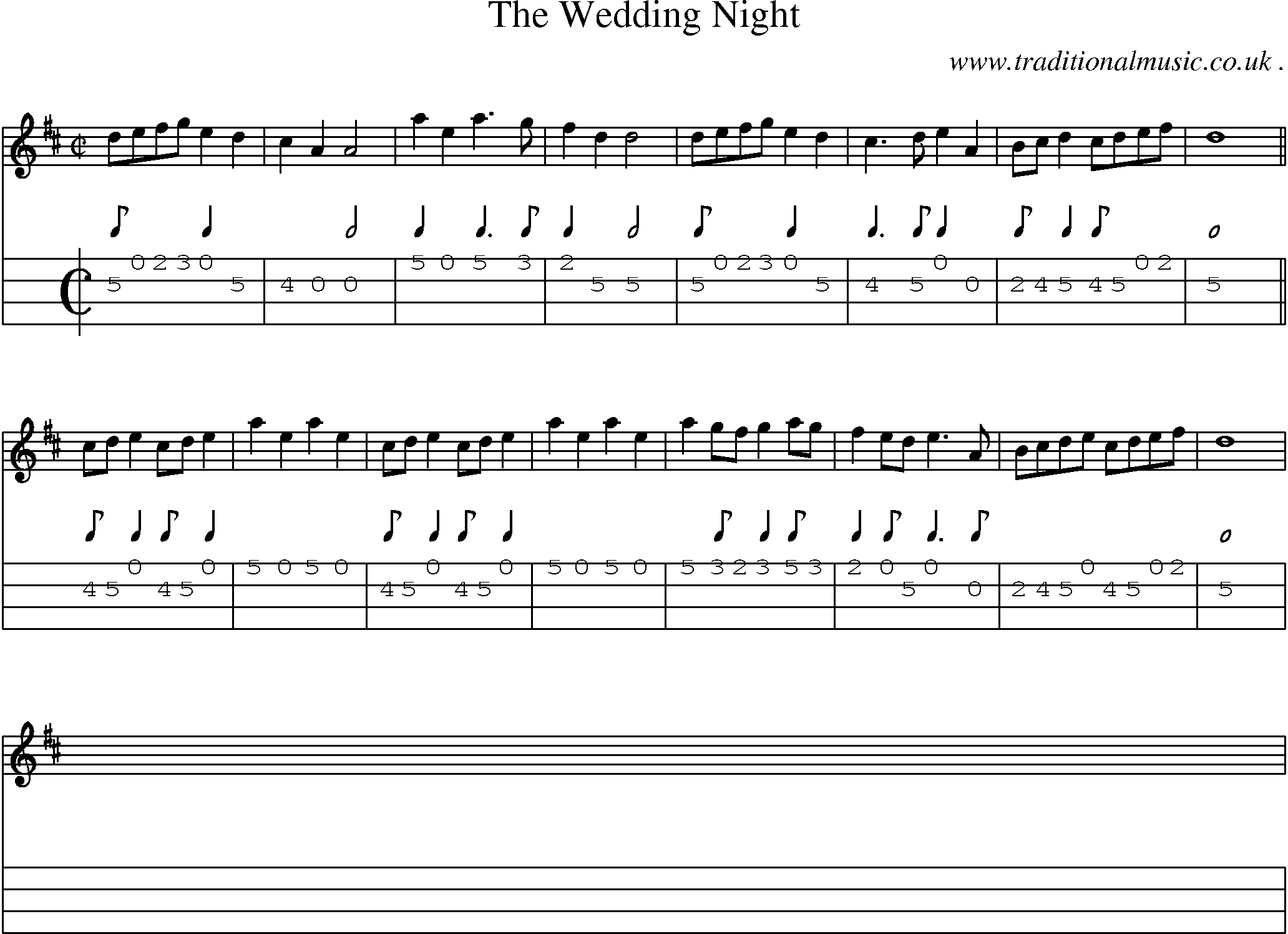 Sheet-Music and Mandolin Tabs for The Wedding Night