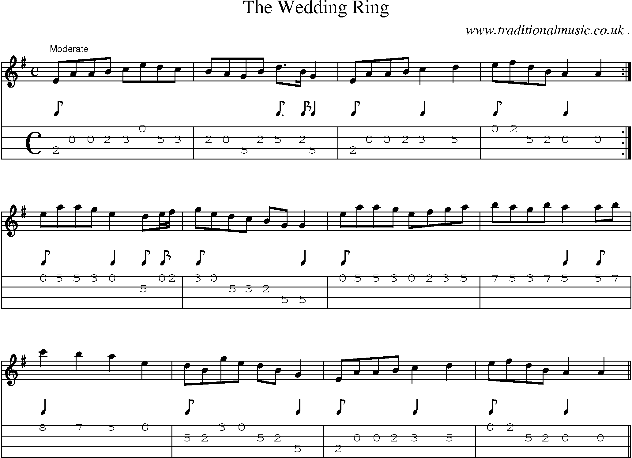 Sheet-Music and Mandolin Tabs for The Wedding Ring