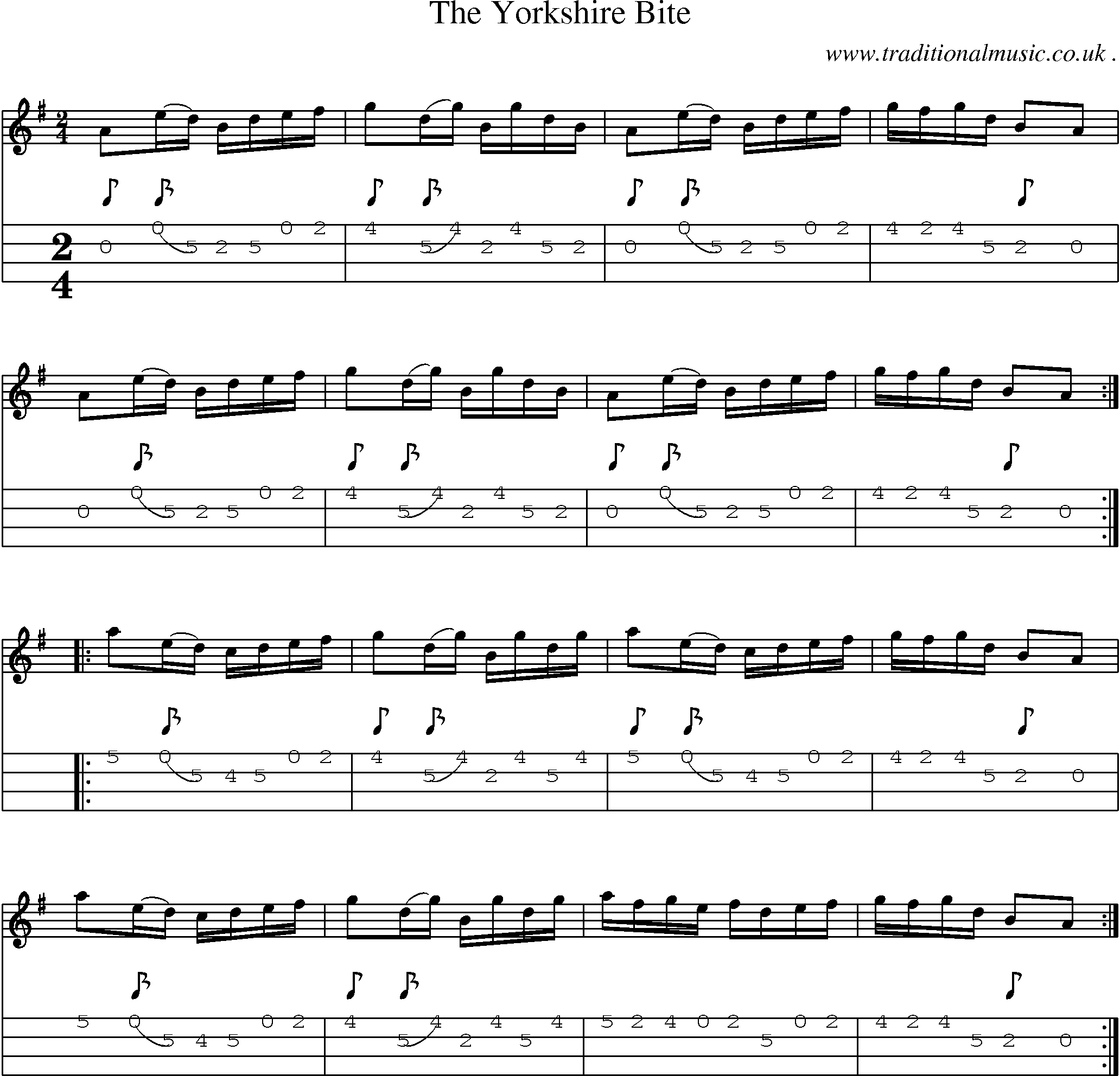 Sheet-Music and Mandolin Tabs for The Yorkshire Bite