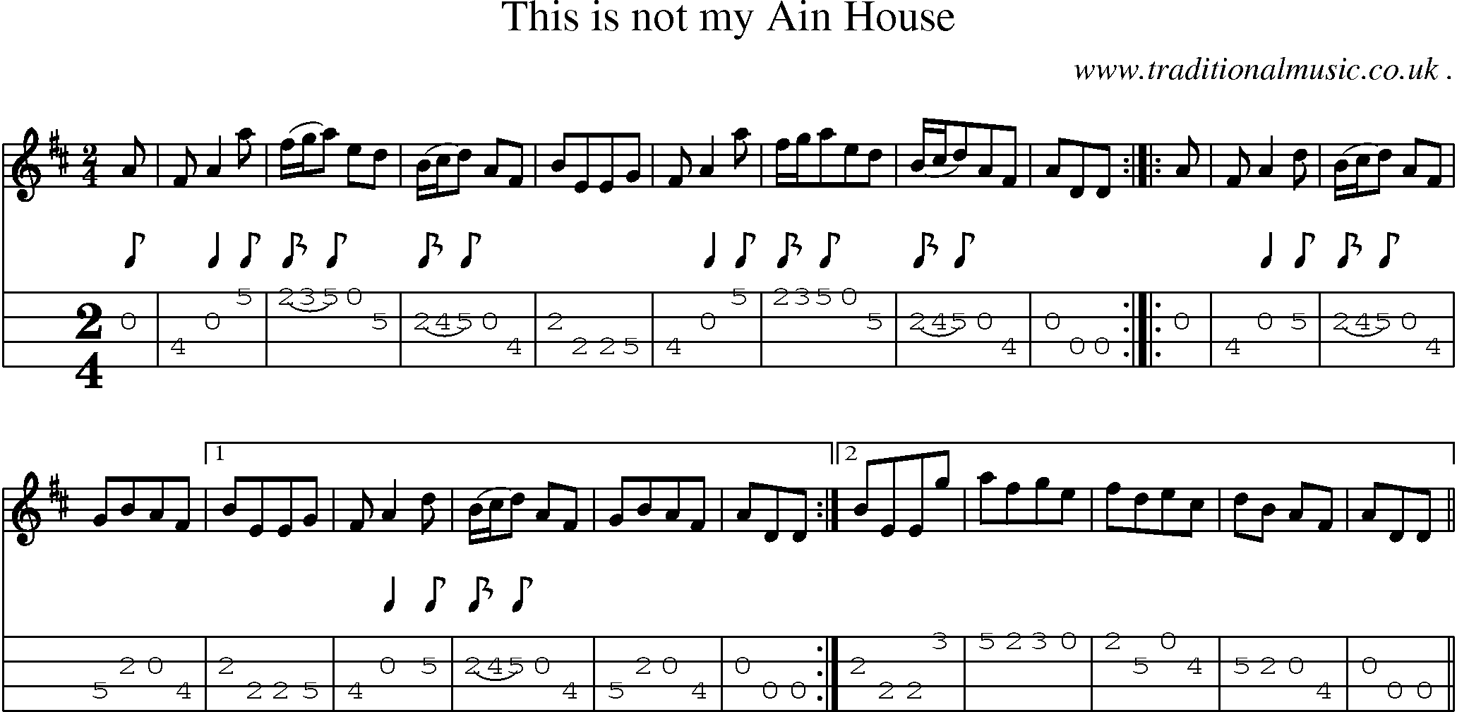 Sheet-Music and Mandolin Tabs for This Is Not My Ain House