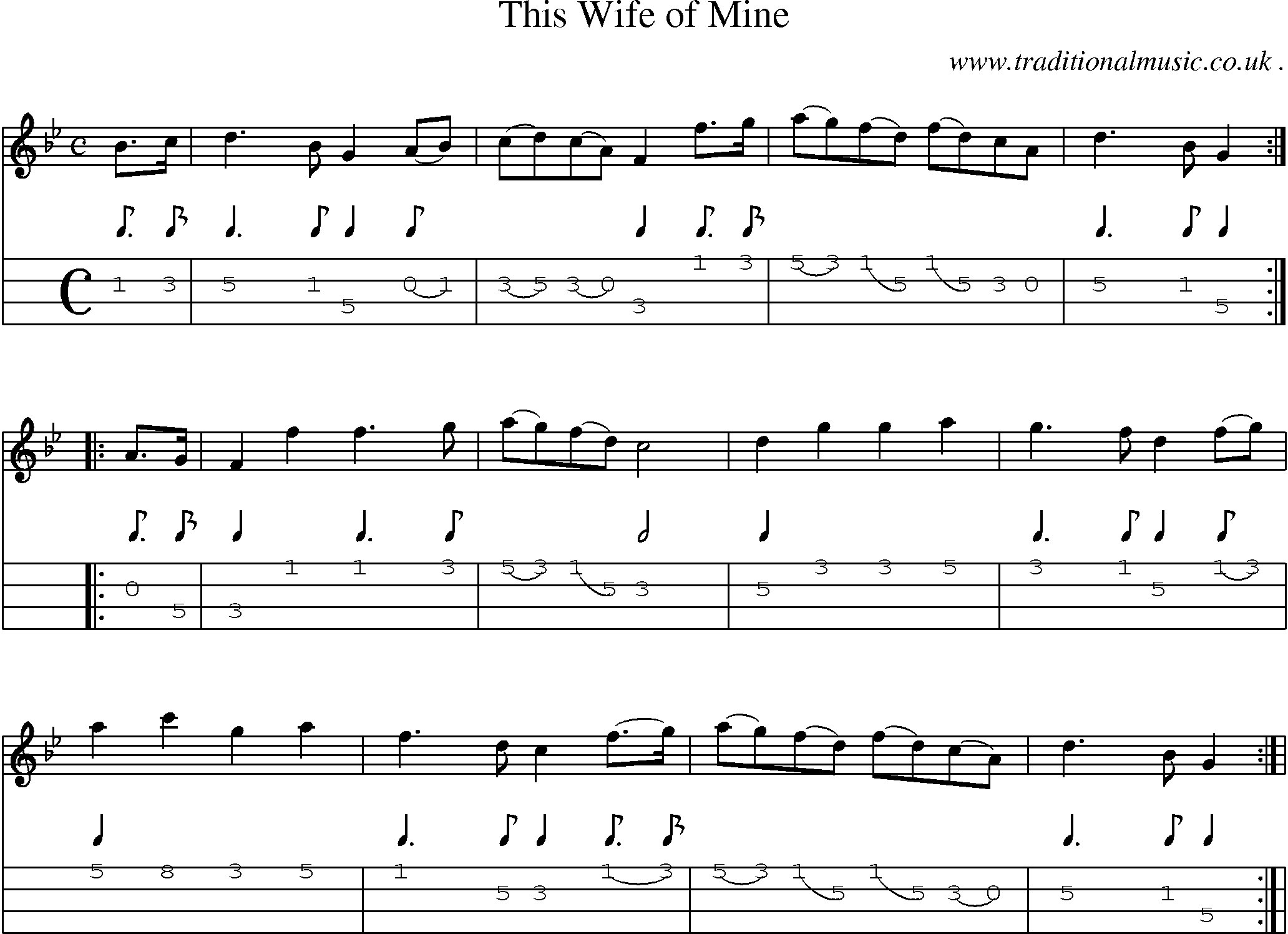Sheet-Music and Mandolin Tabs for This Wife Of Mine