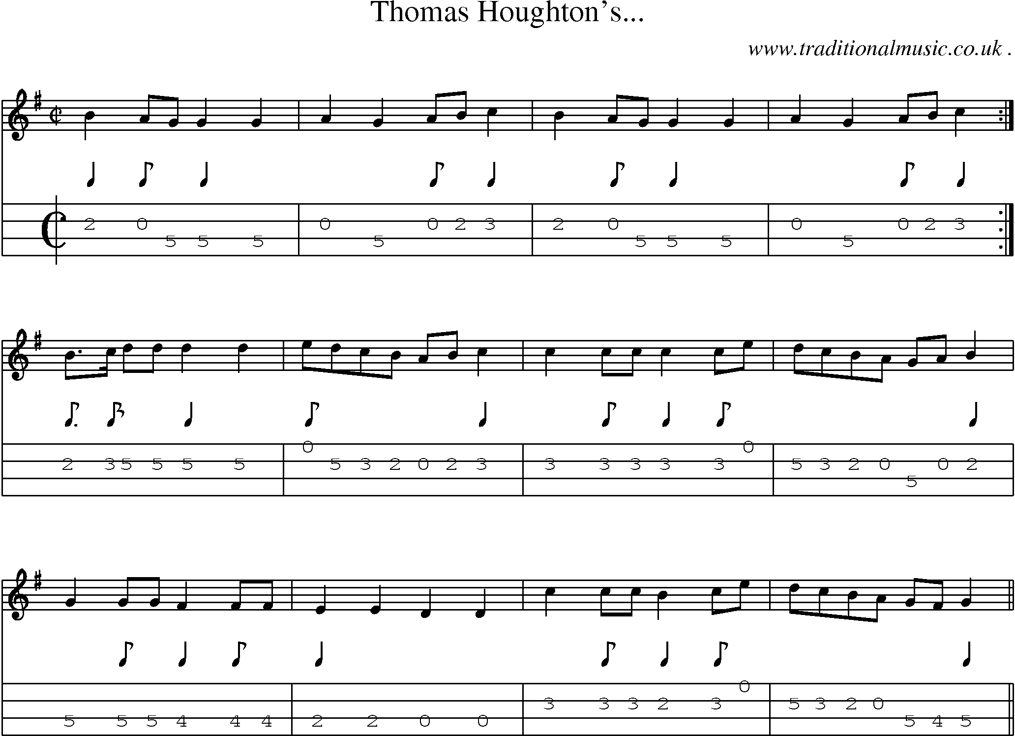 Sheet-Music and Mandolin Tabs for Thomas Houghtons