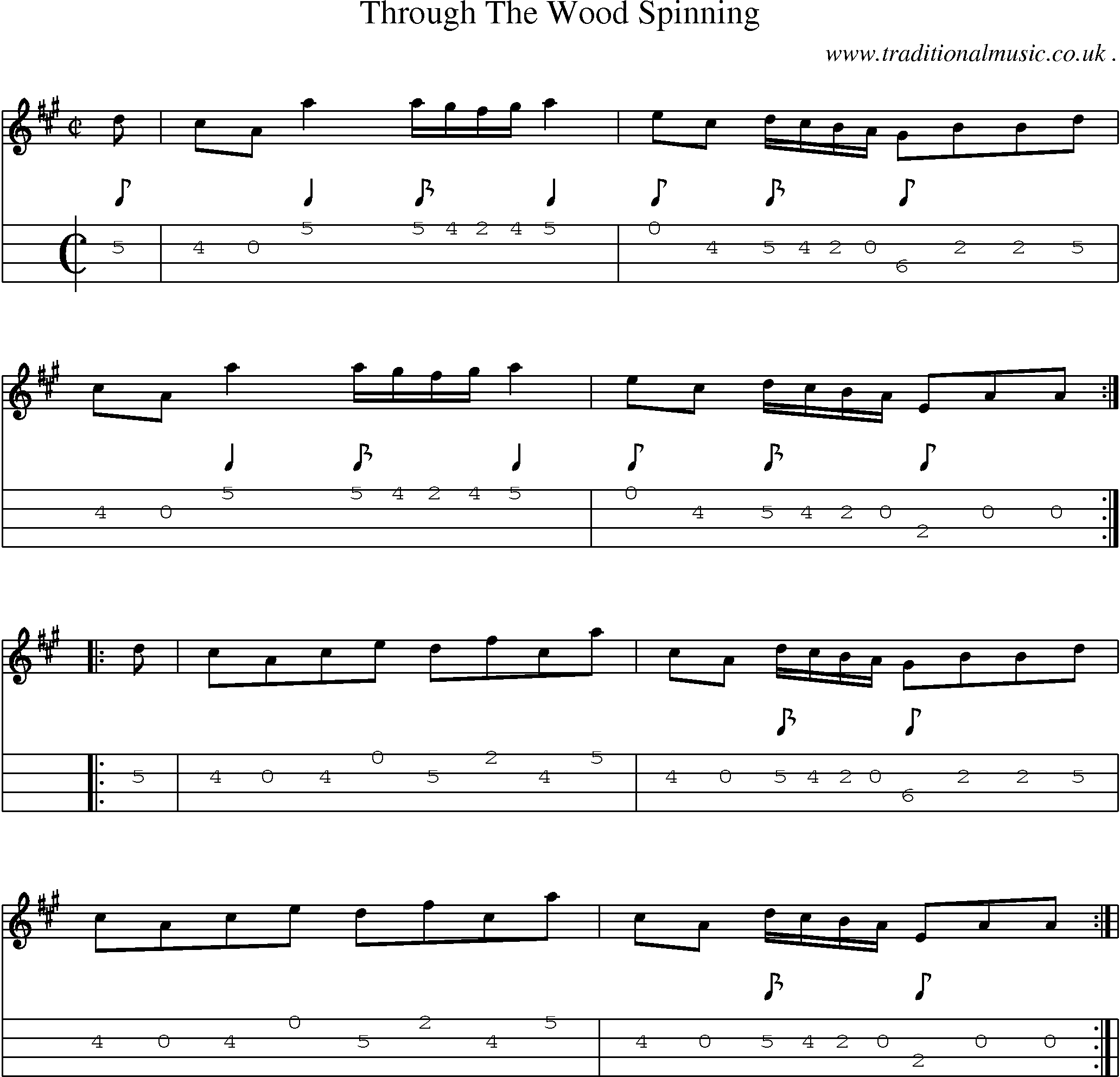 Sheet-Music and Mandolin Tabs for Through The Wood Spinning