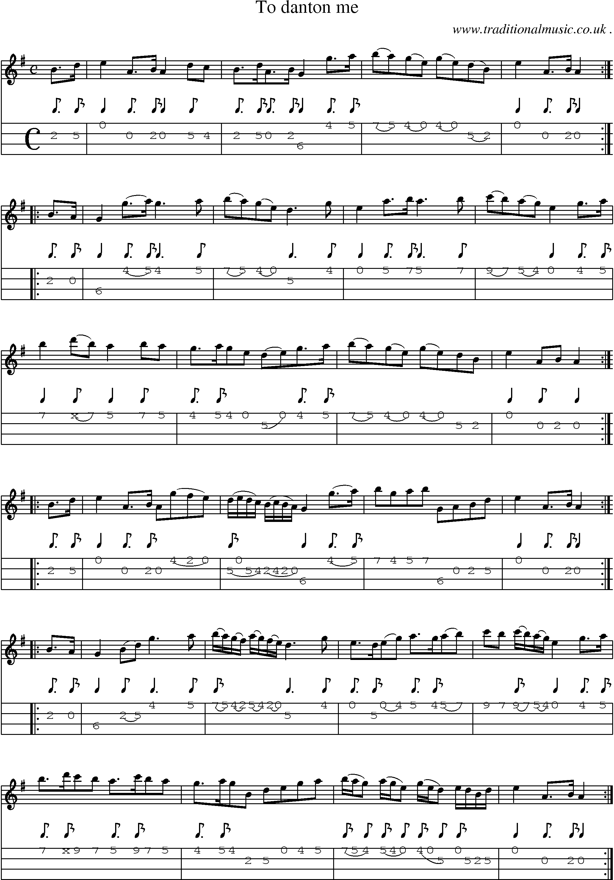 Sheet-Music and Mandolin Tabs for To Danton Me