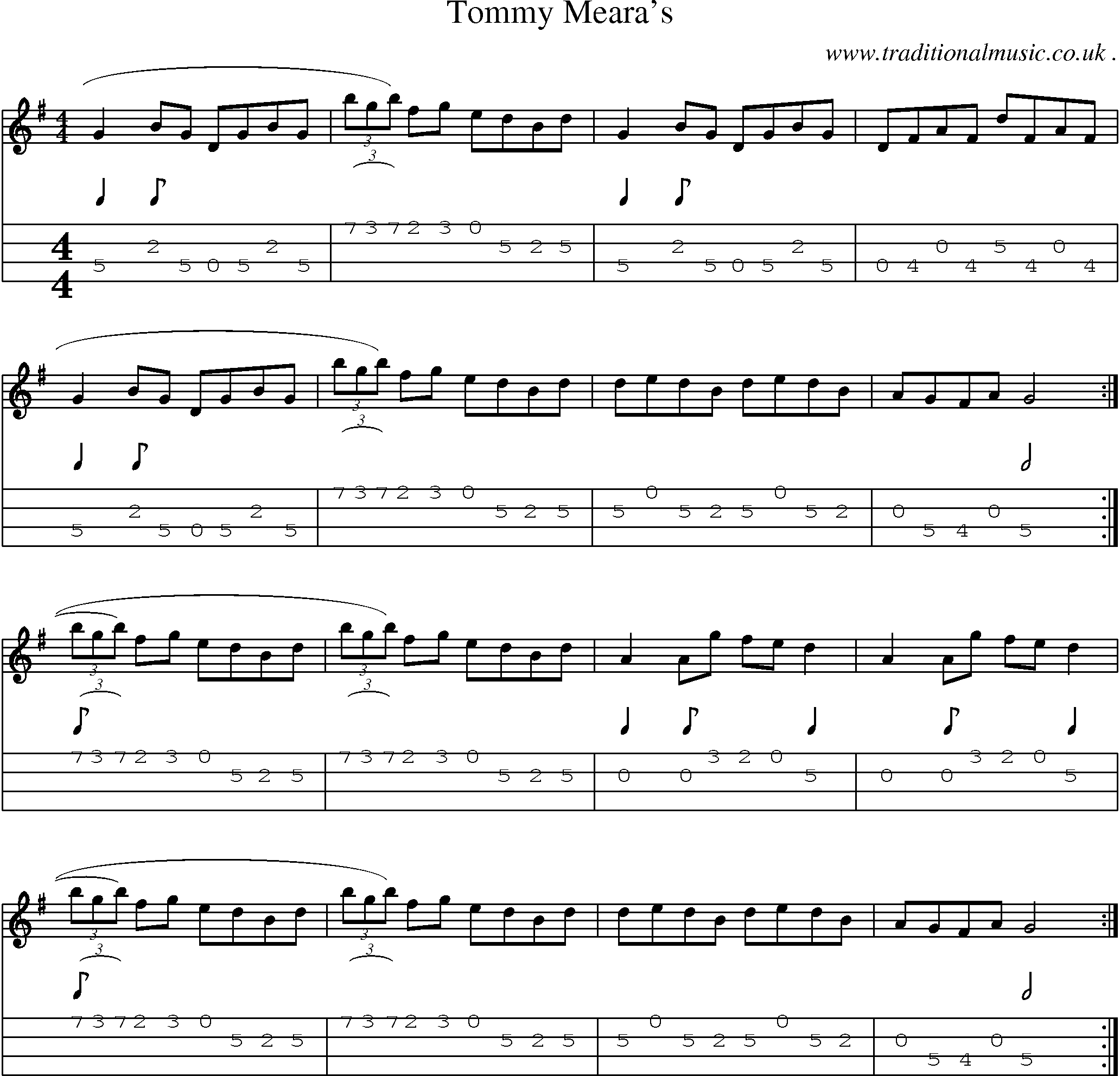 Sheet-Music and Mandolin Tabs for Tommy Mearas