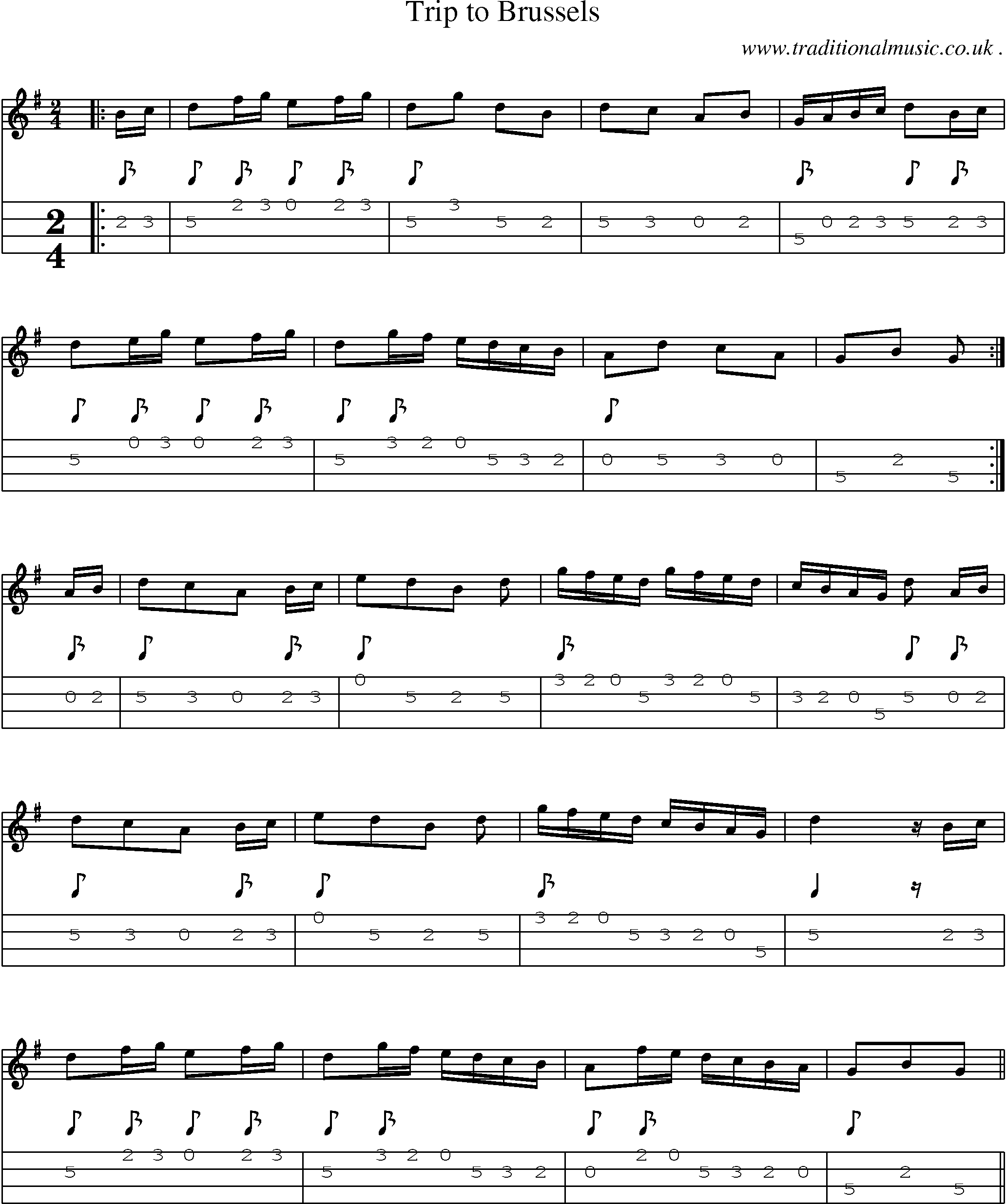 Sheet-Music and Mandolin Tabs for Trip To Brussels
