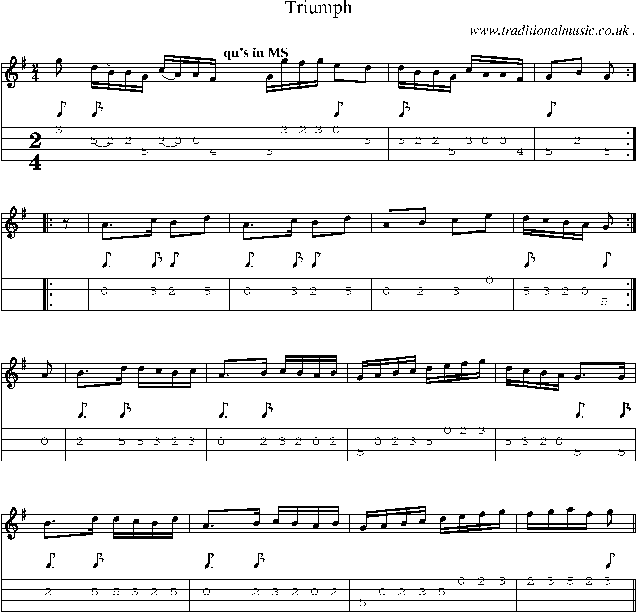 Sheet-Music and Mandolin Tabs for Triumph 