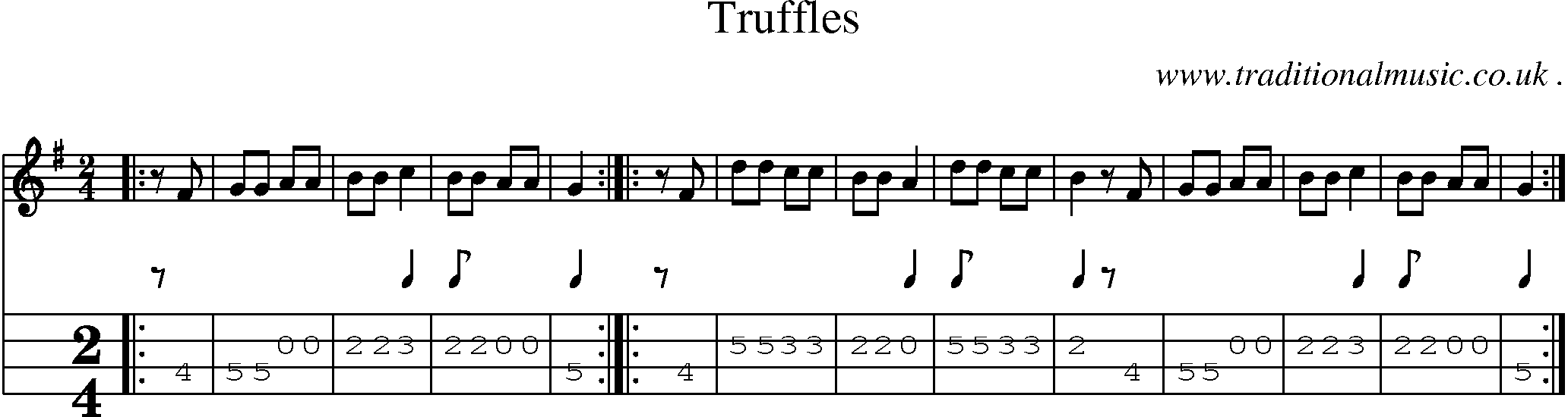Sheet-Music and Mandolin Tabs for Truffles
