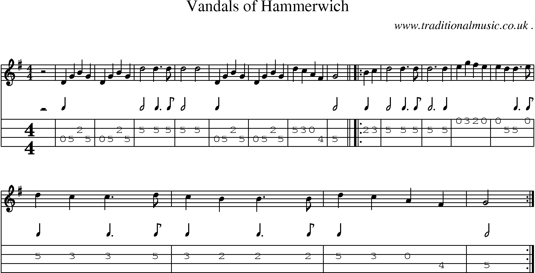 Sheet-Music and Mandolin Tabs for Vandals Of Hammerwich