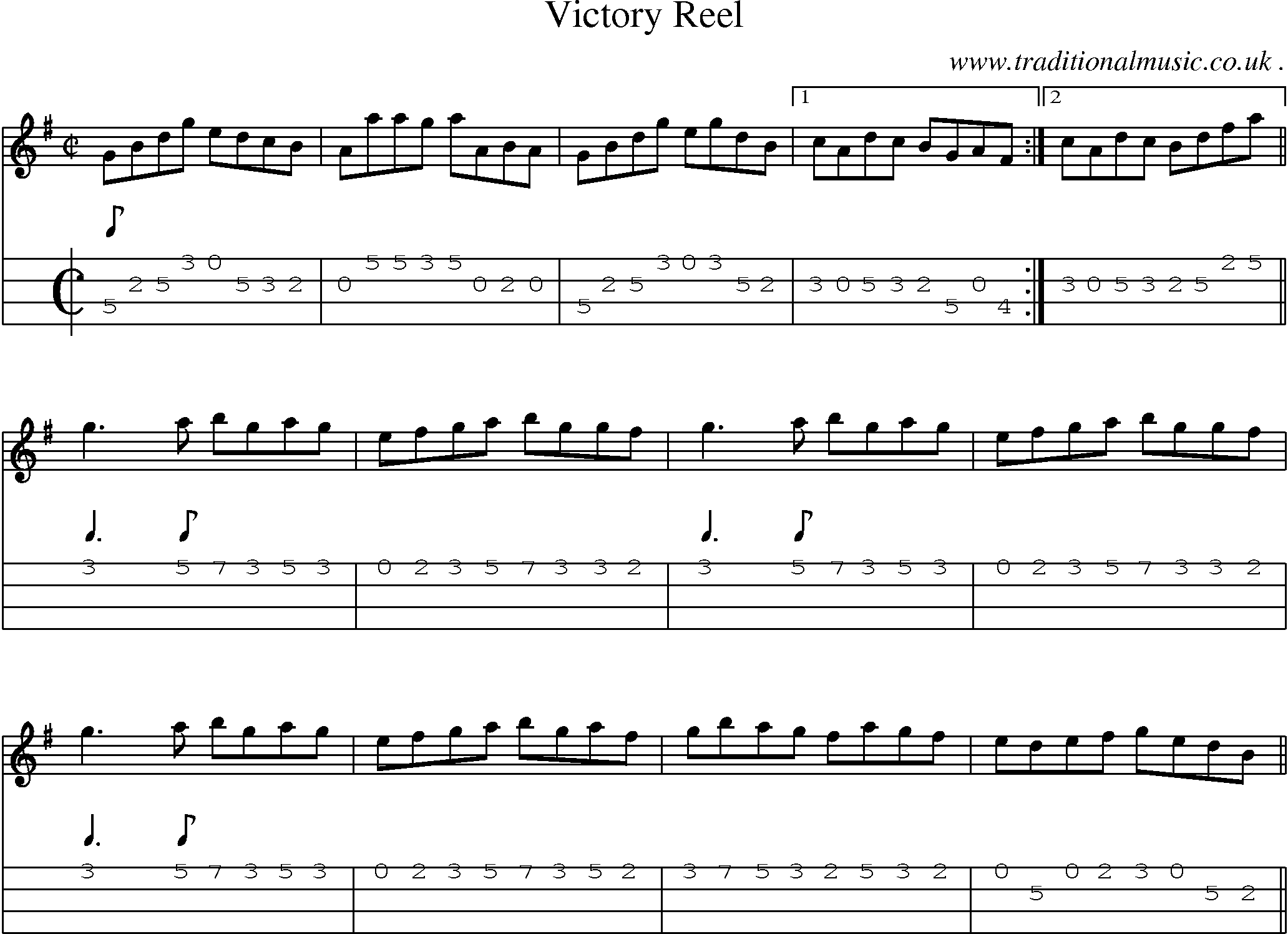 Sheet-Music and Mandolin Tabs for Victory Reel