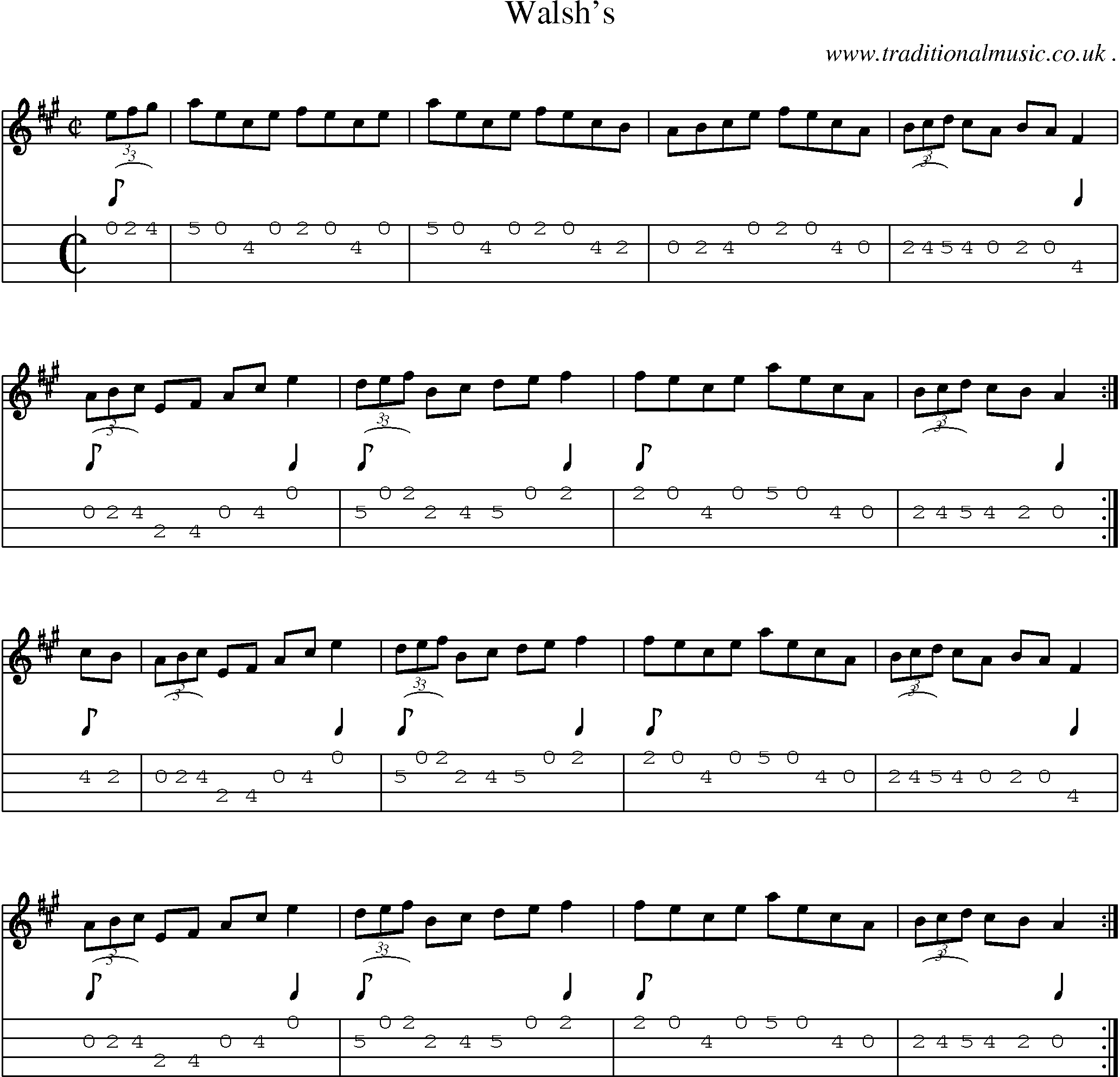 Sheet-Music and Mandolin Tabs for Walshs