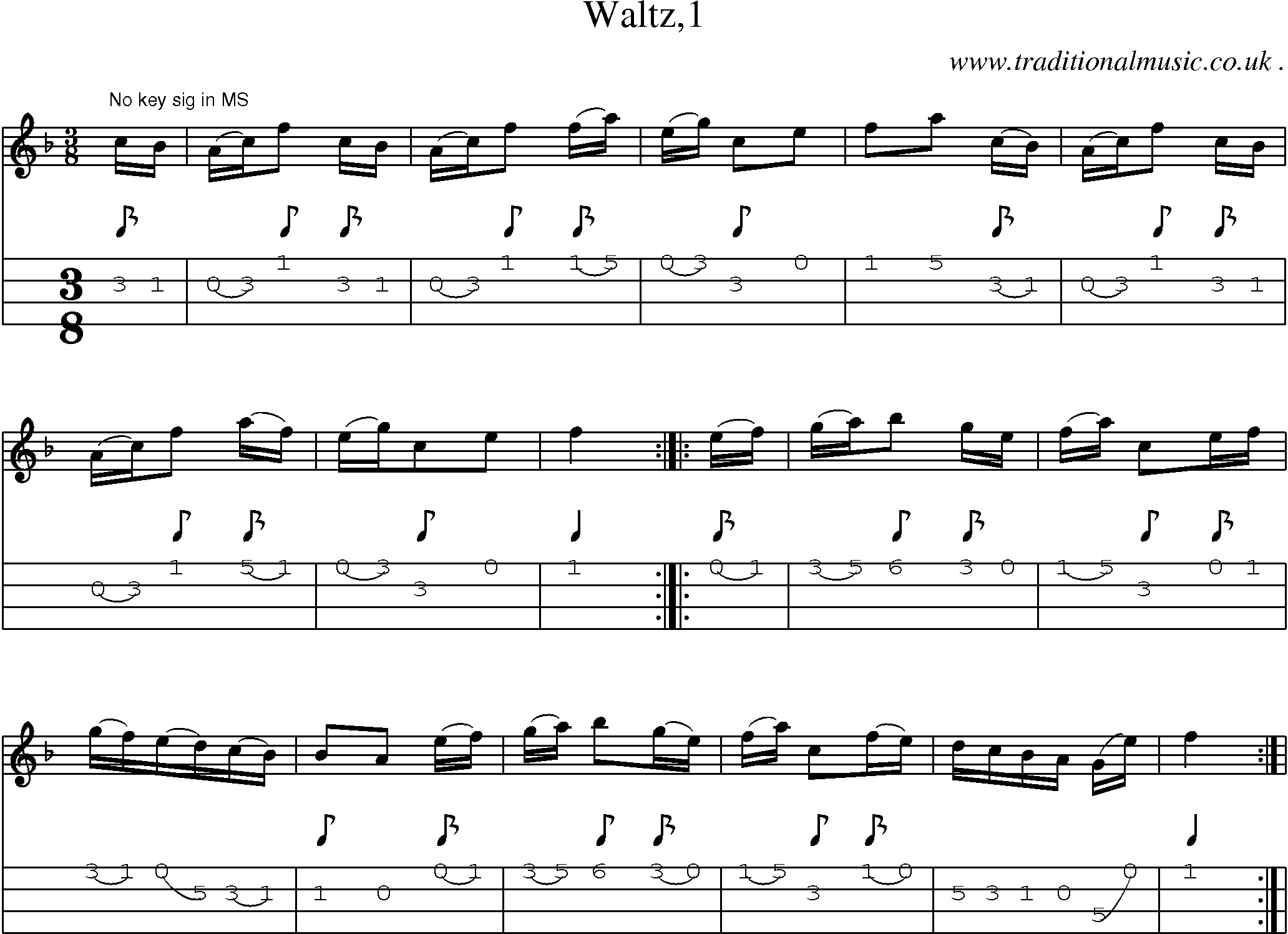 Sheet-Music and Mandolin Tabs for Waltz1