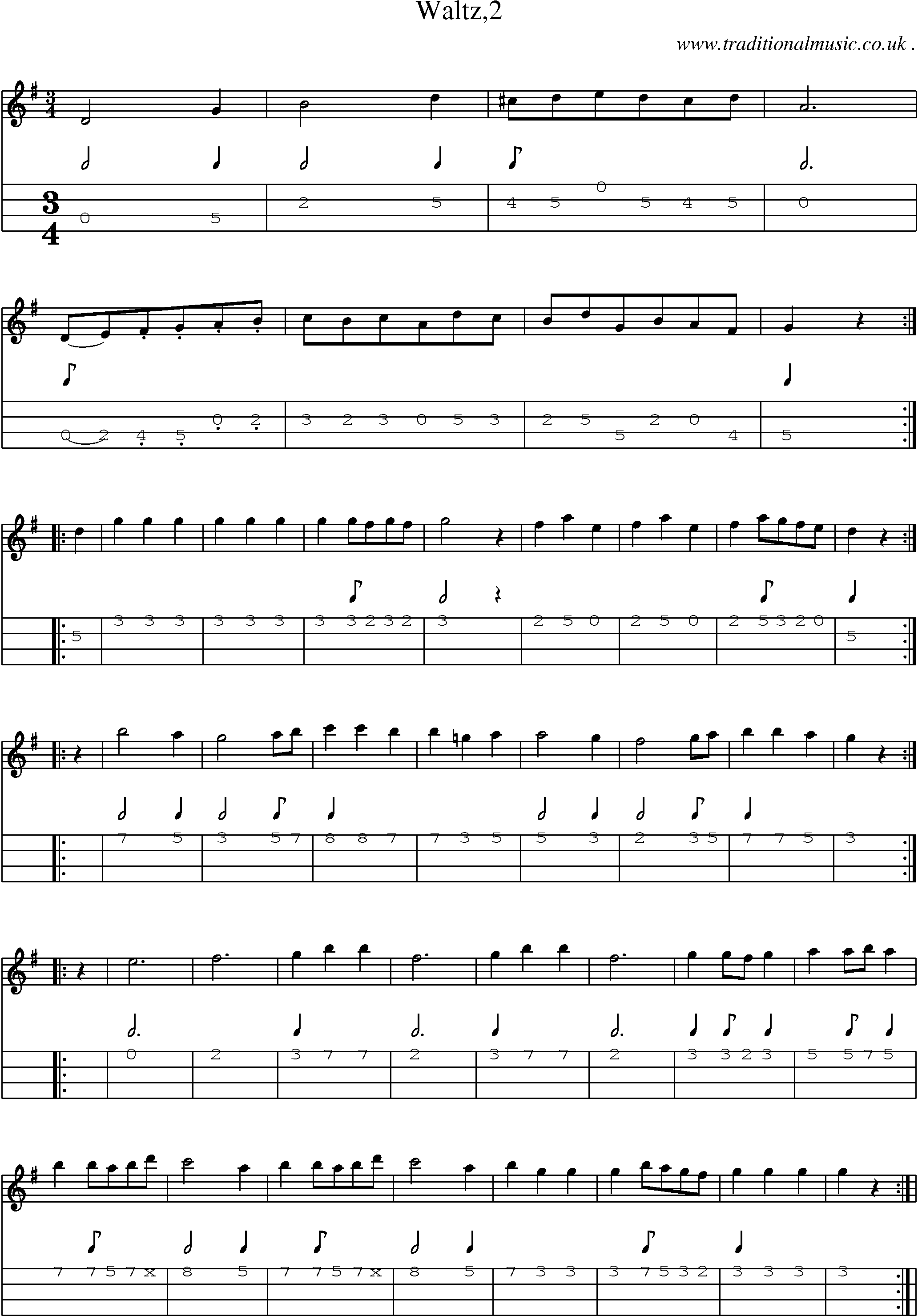Sheet-Music and Mandolin Tabs for Waltz2