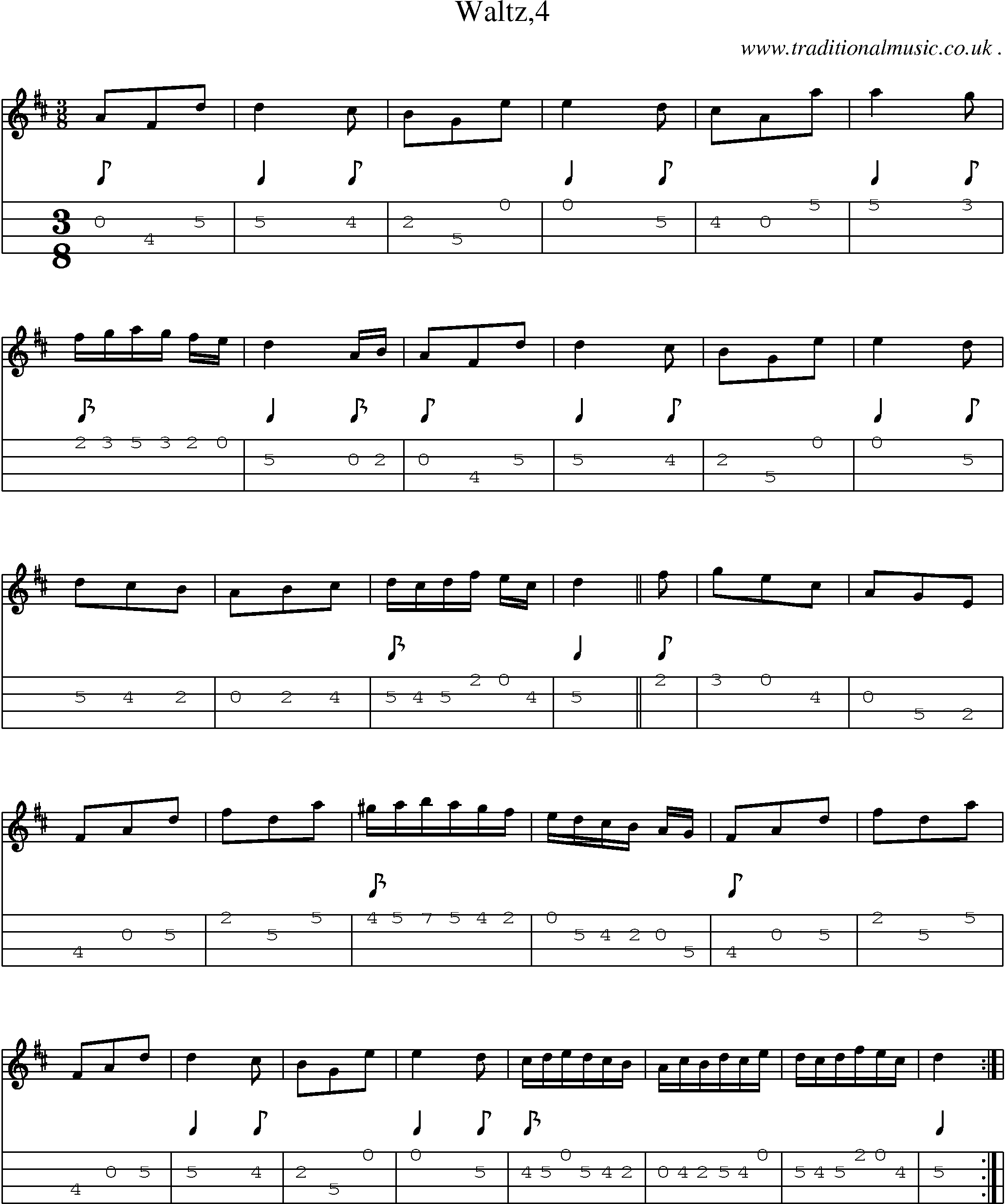 Sheet-Music and Mandolin Tabs for Waltz4