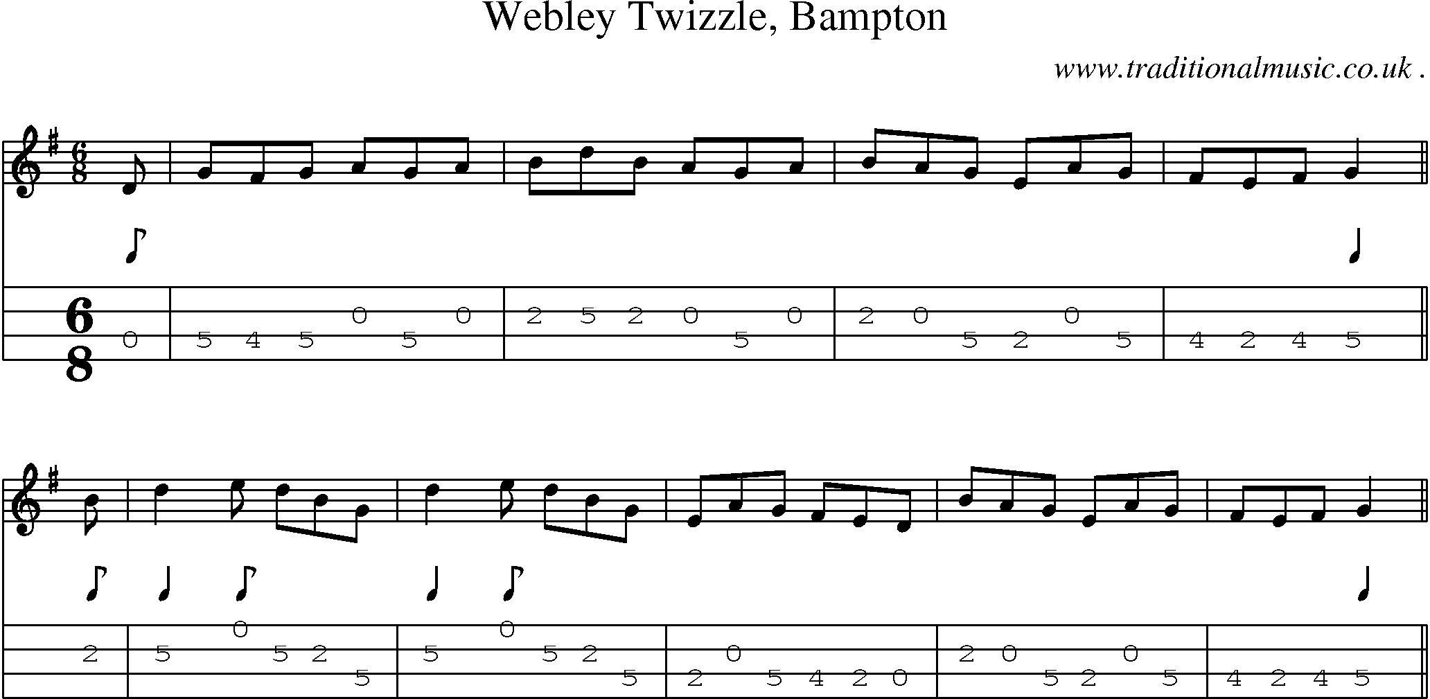 Sheet-Music and Mandolin Tabs for Webley Twizzle Bampton