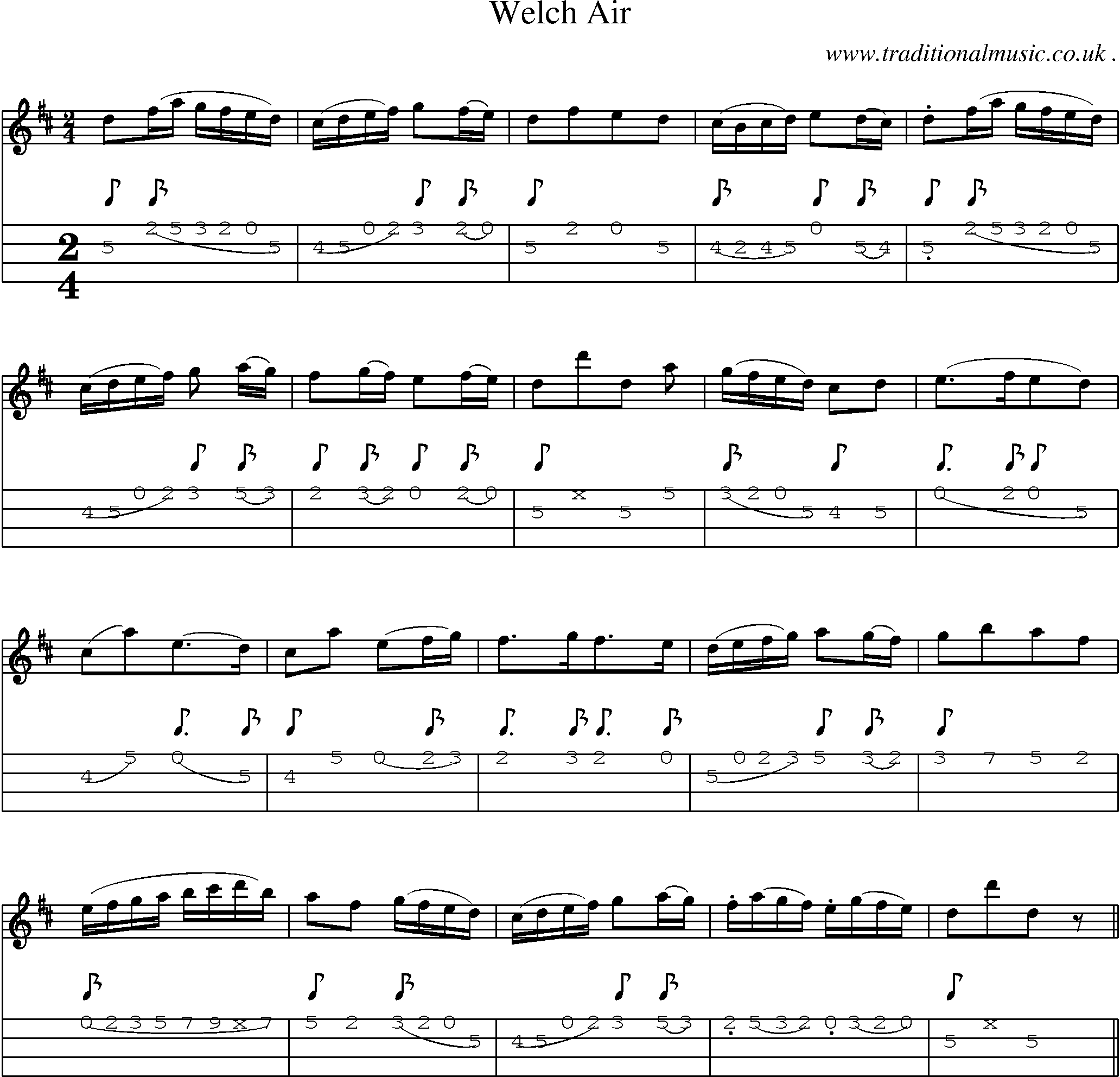 Sheet-Music and Mandolin Tabs for Welch Air