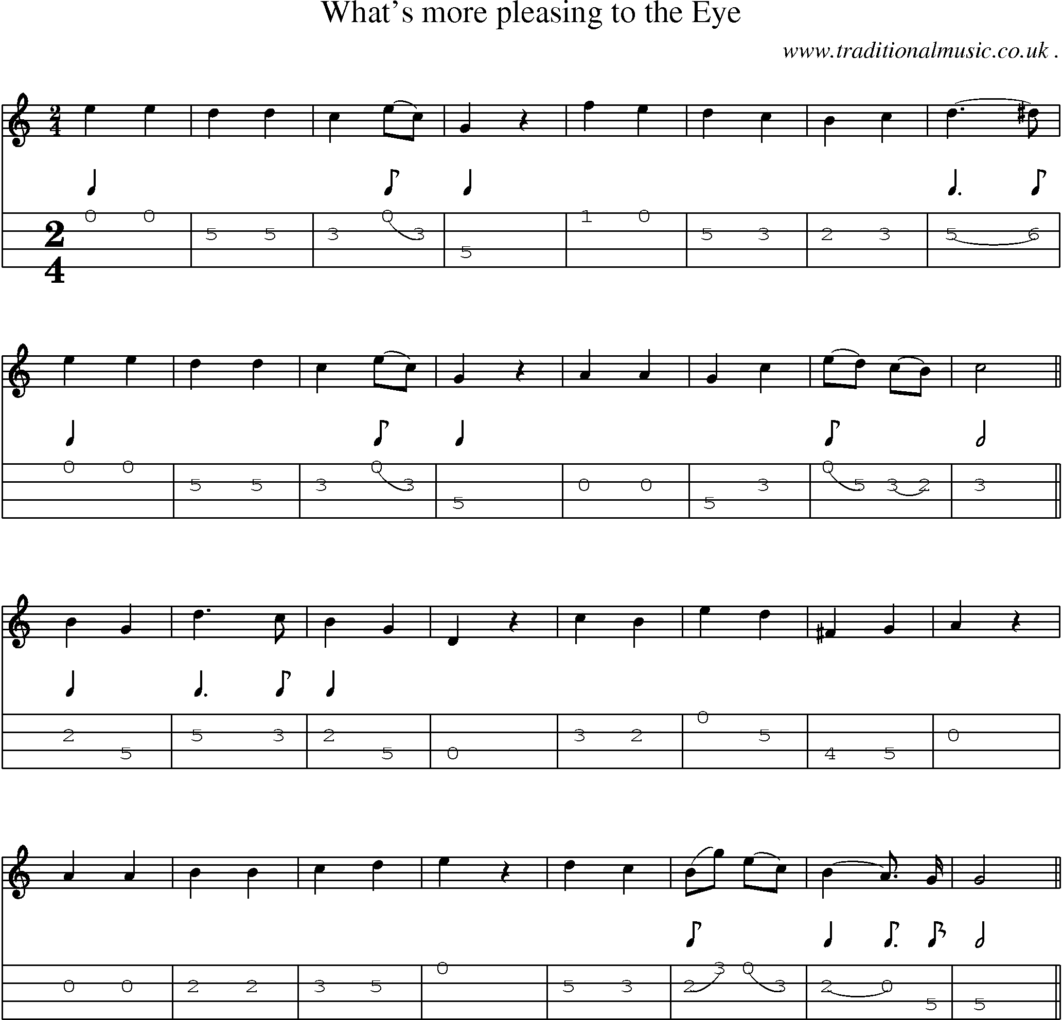 Sheet-Music and Mandolin Tabs for Whats More Pleasing To The Eye