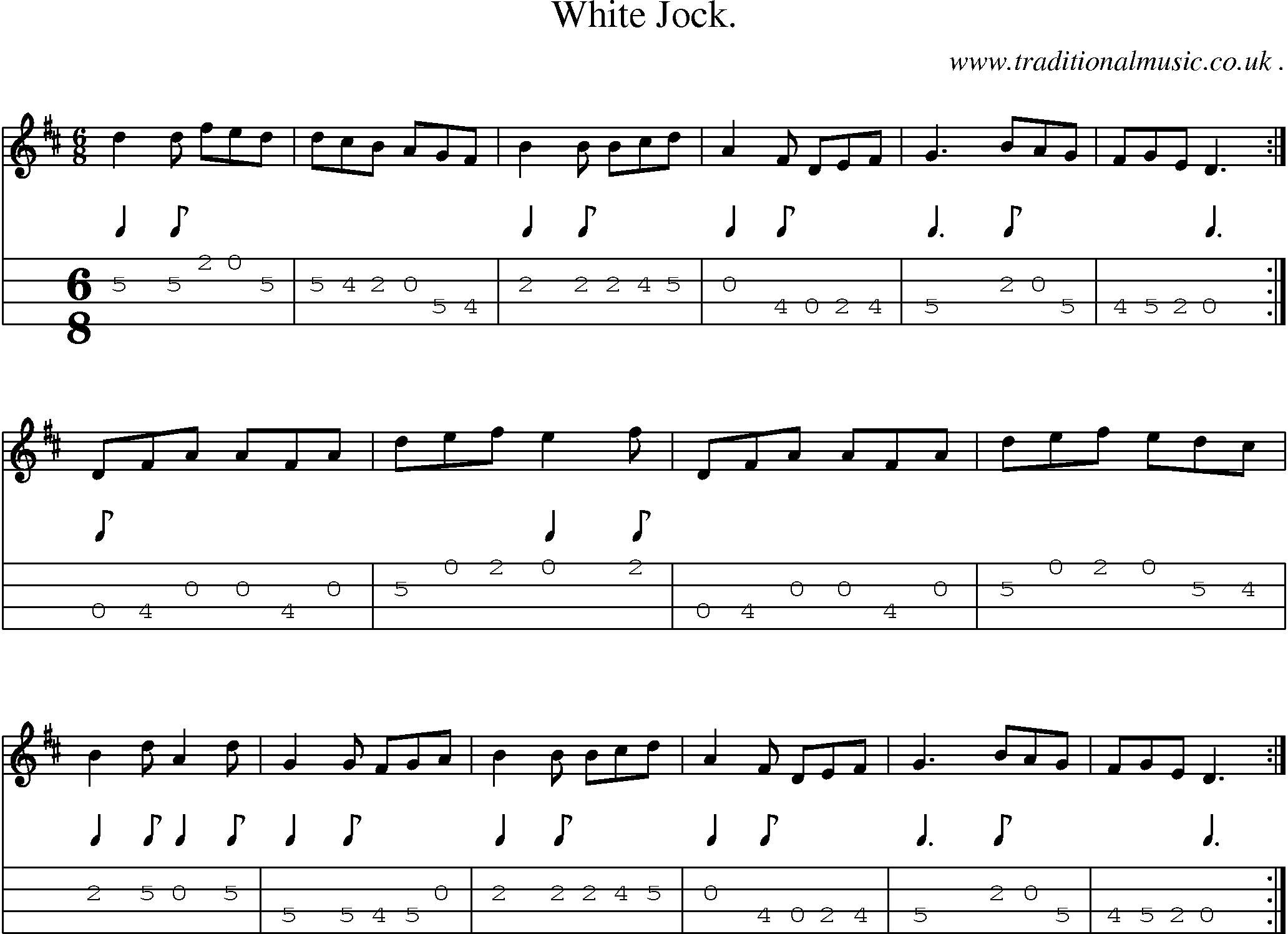 Sheet-Music and Mandolin Tabs for White Jock