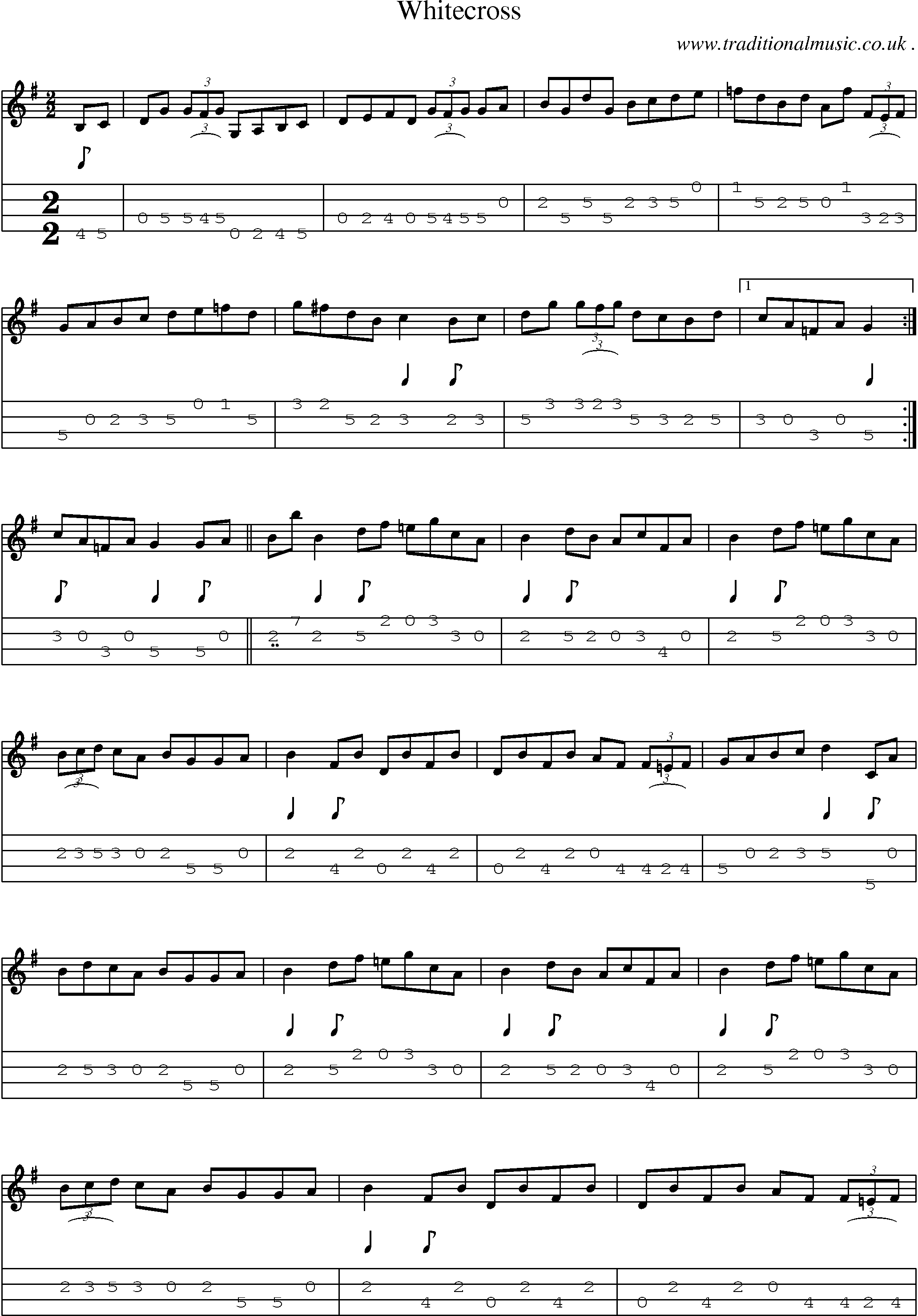 Sheet-Music and Mandolin Tabs for Whitecross
