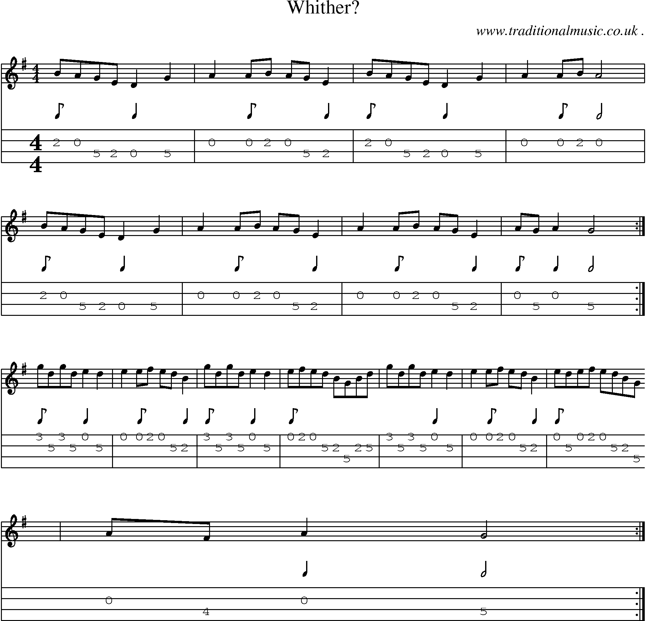 Sheet-Music and Mandolin Tabs for Whither
