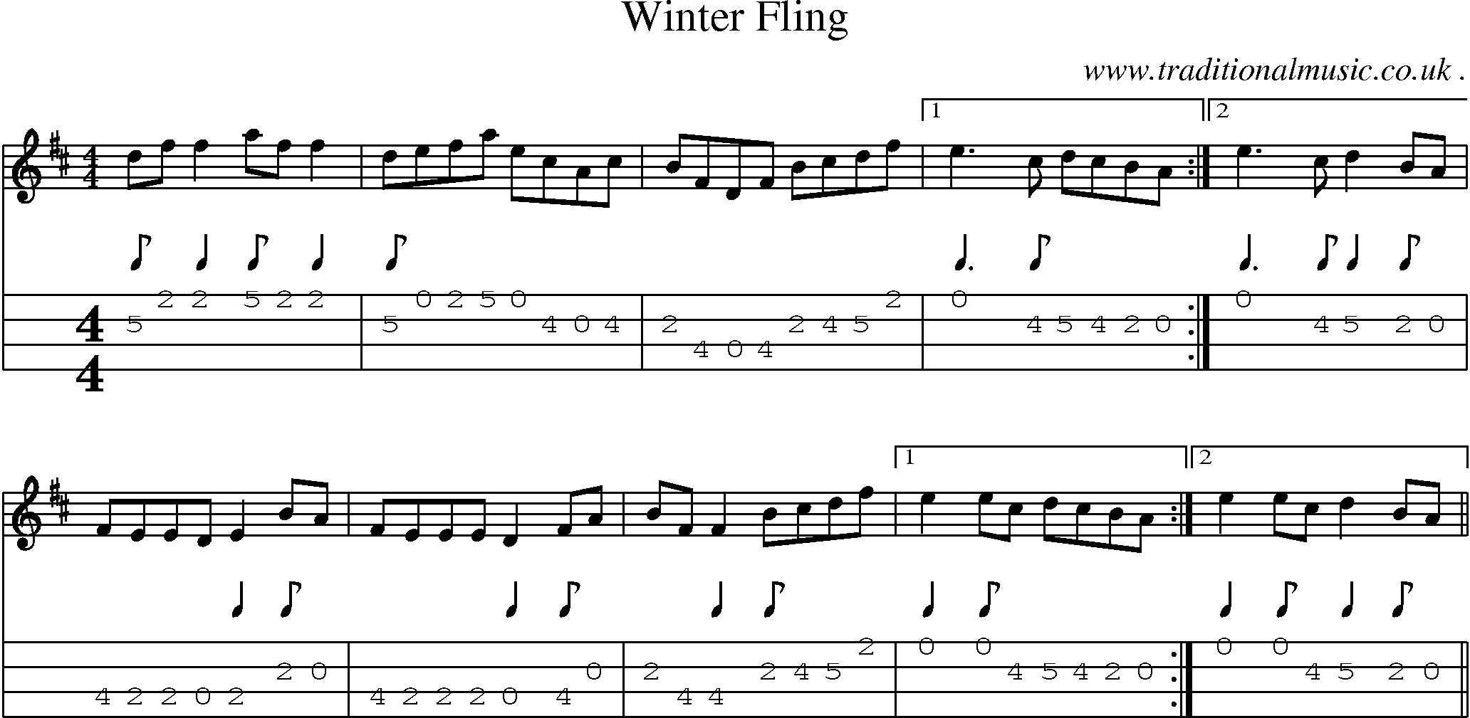 Sheet-Music and Mandolin Tabs for Winter Fling