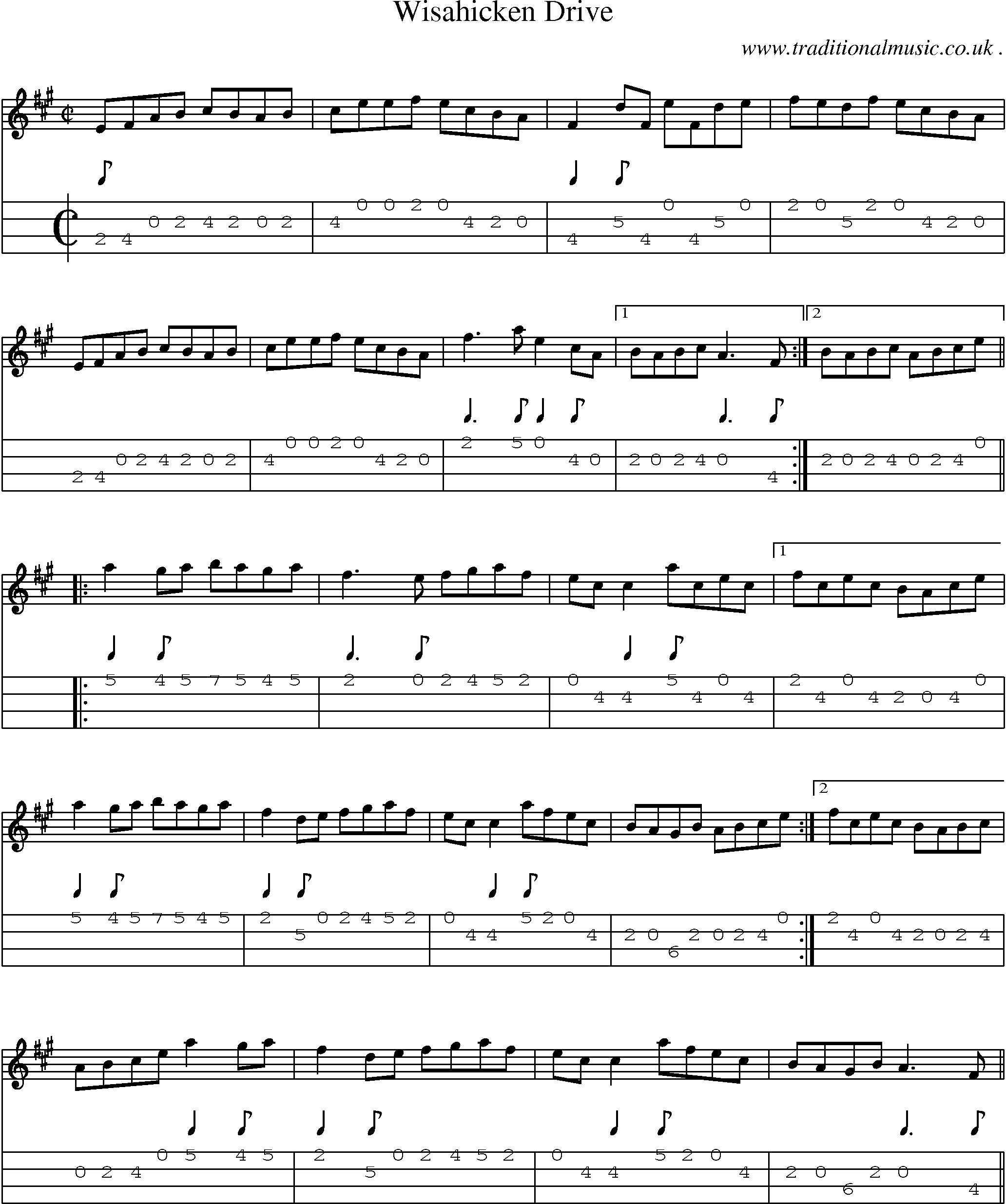Sheet-Music and Mandolin Tabs for Wisahicken Drive