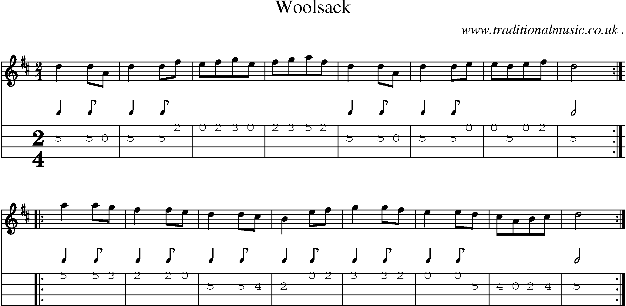 Sheet-Music and Mandolin Tabs for Woolsack