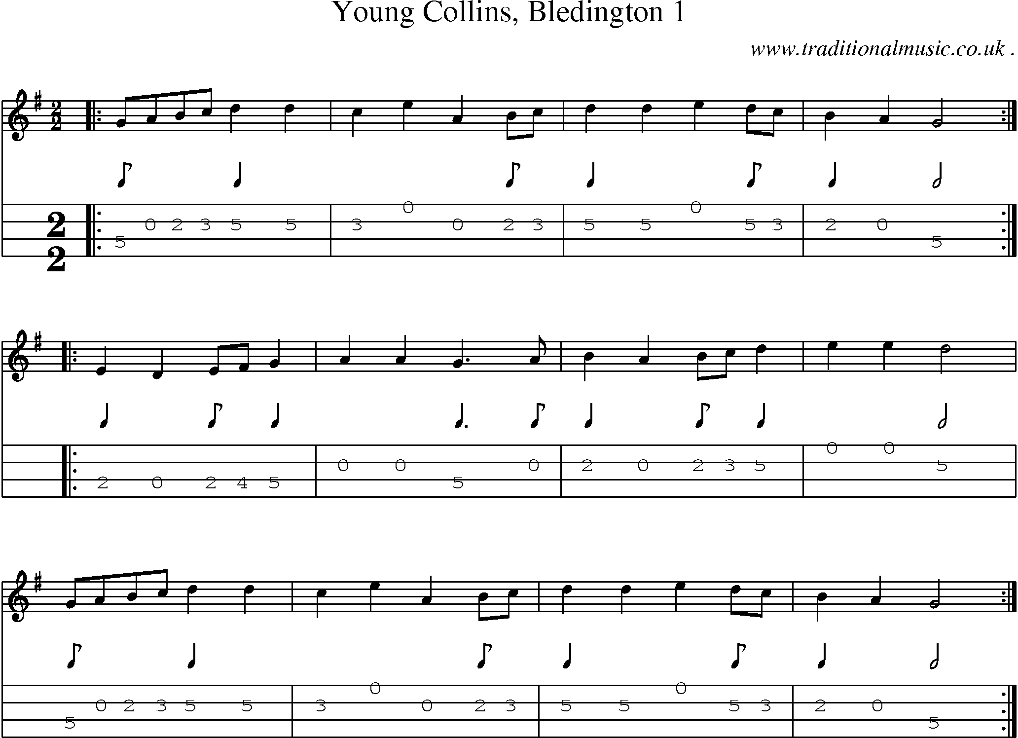 Sheet-Music and Mandolin Tabs for Young Collins Bledington 1