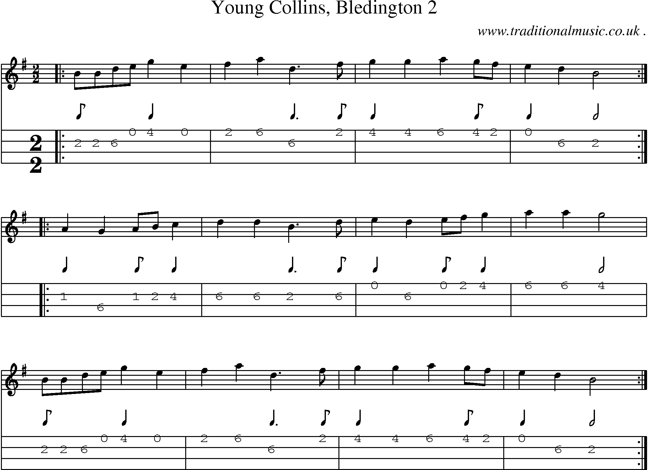 Sheet-Music and Mandolin Tabs for Young Collins Bledington 2
