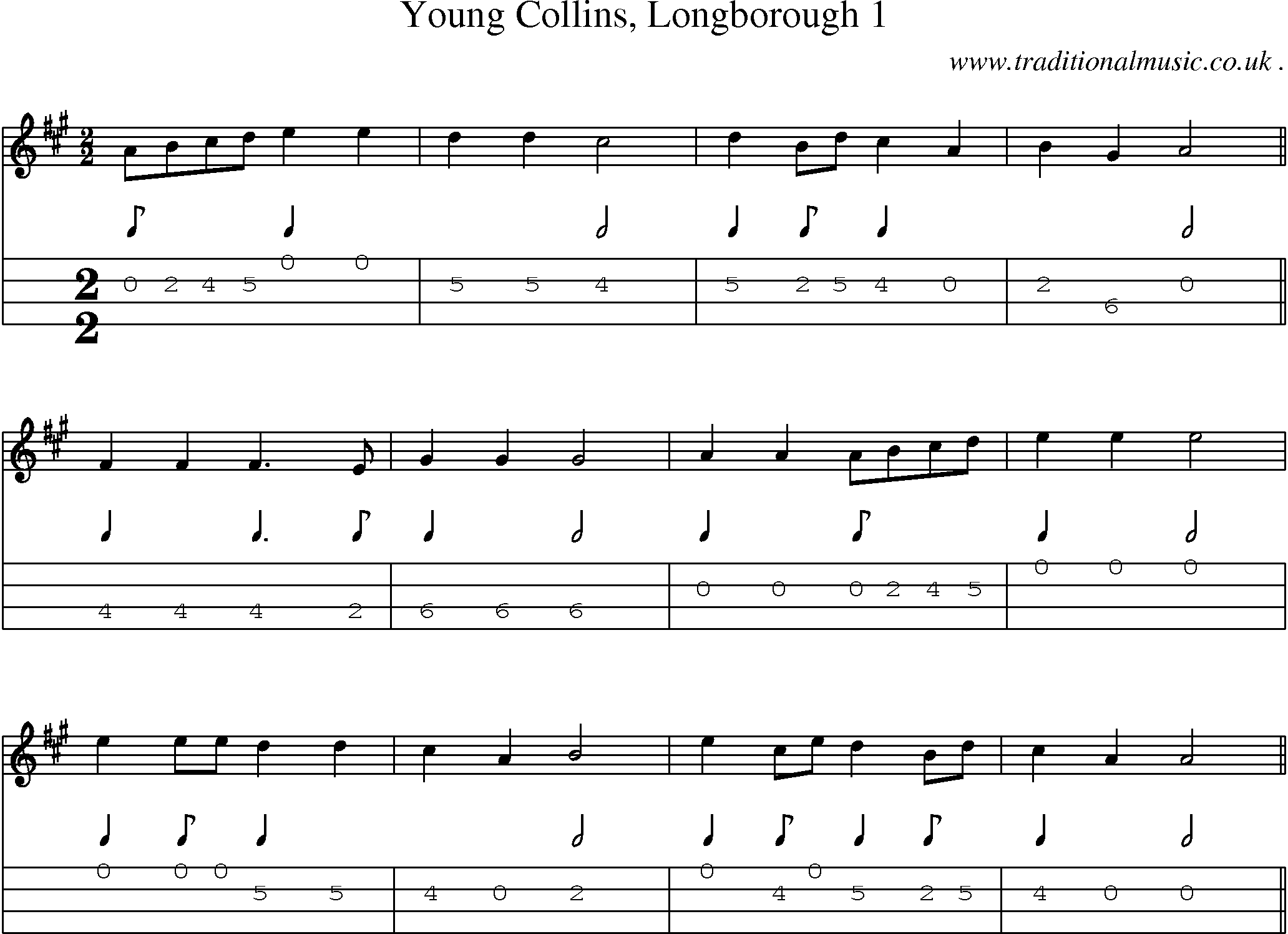 Sheet-Music and Mandolin Tabs for Young Collins Longborough 1