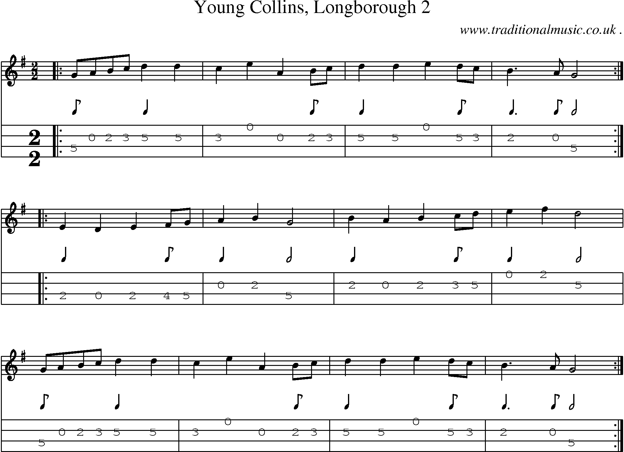 Sheet-Music and Mandolin Tabs for Young Collins Longborough 2