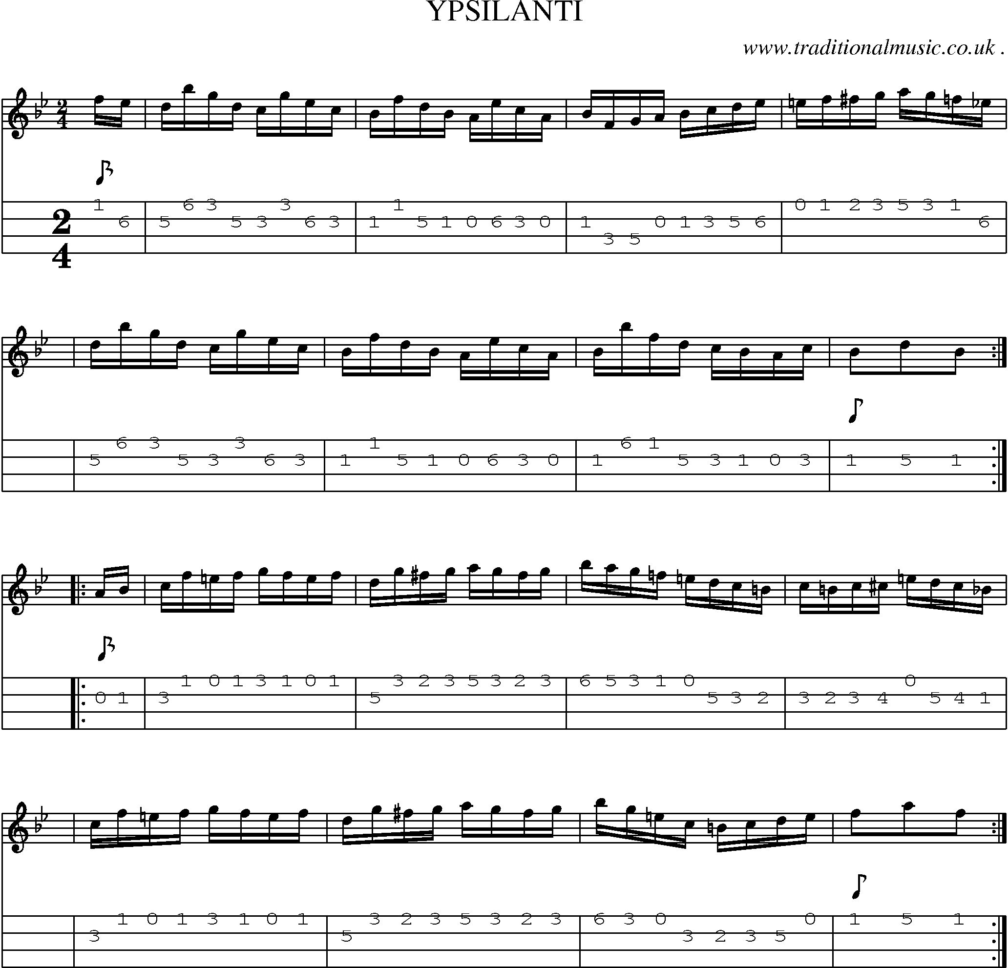 Sheet-Music and Mandolin Tabs for Ypsilanti