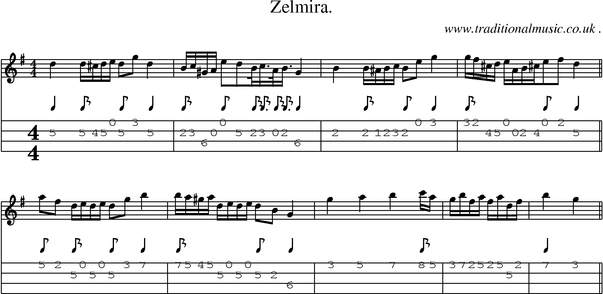 Sheet-Music and Mandolin Tabs for Zelmira