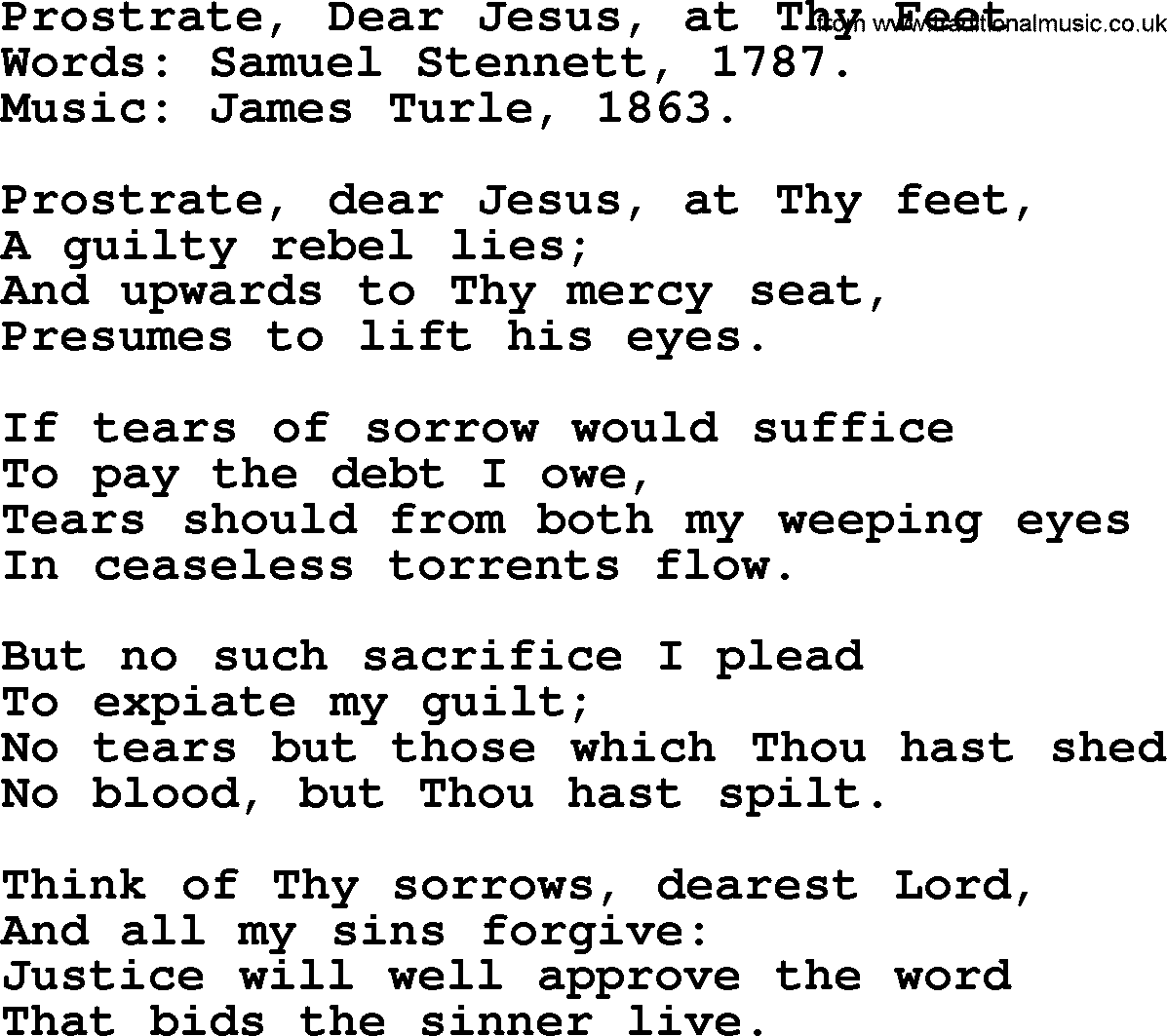 Forgiveness hymns, Hymn: Prostrate, Dear Jesus, At Thy Feet, lyrics with PDF