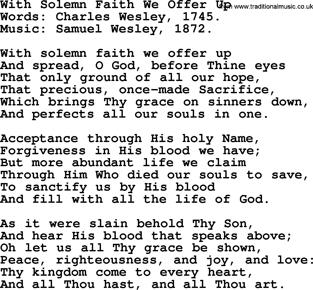 Forgiveness hymns, Hymn: With Solemn Faith We Offer Up, lyrics with PDF
