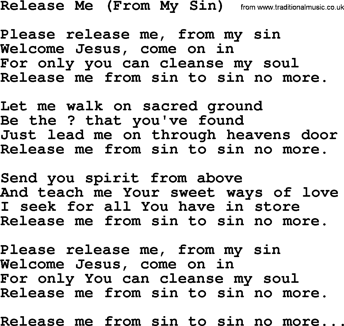 George Jones song: Release Me (from My Sin), lyrics