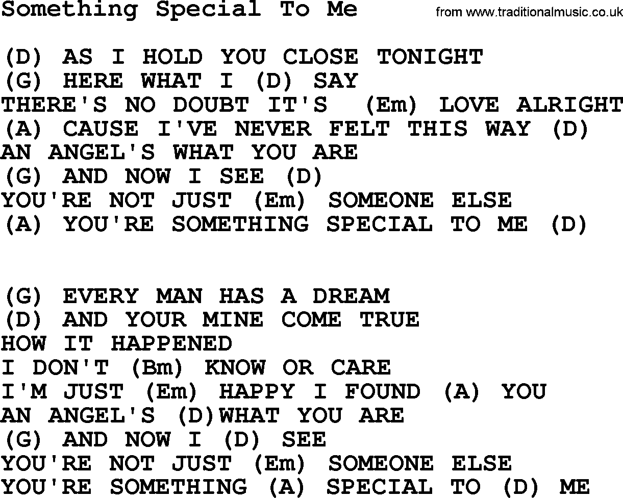 George Strait song: Something Special To Me, lyrics and chords