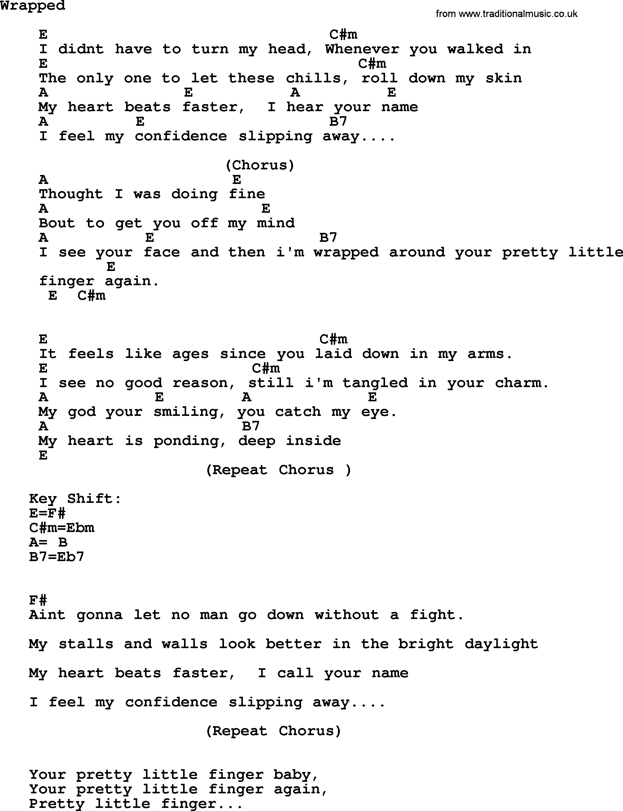 George Strait song: Wrapped, lyrics and chords