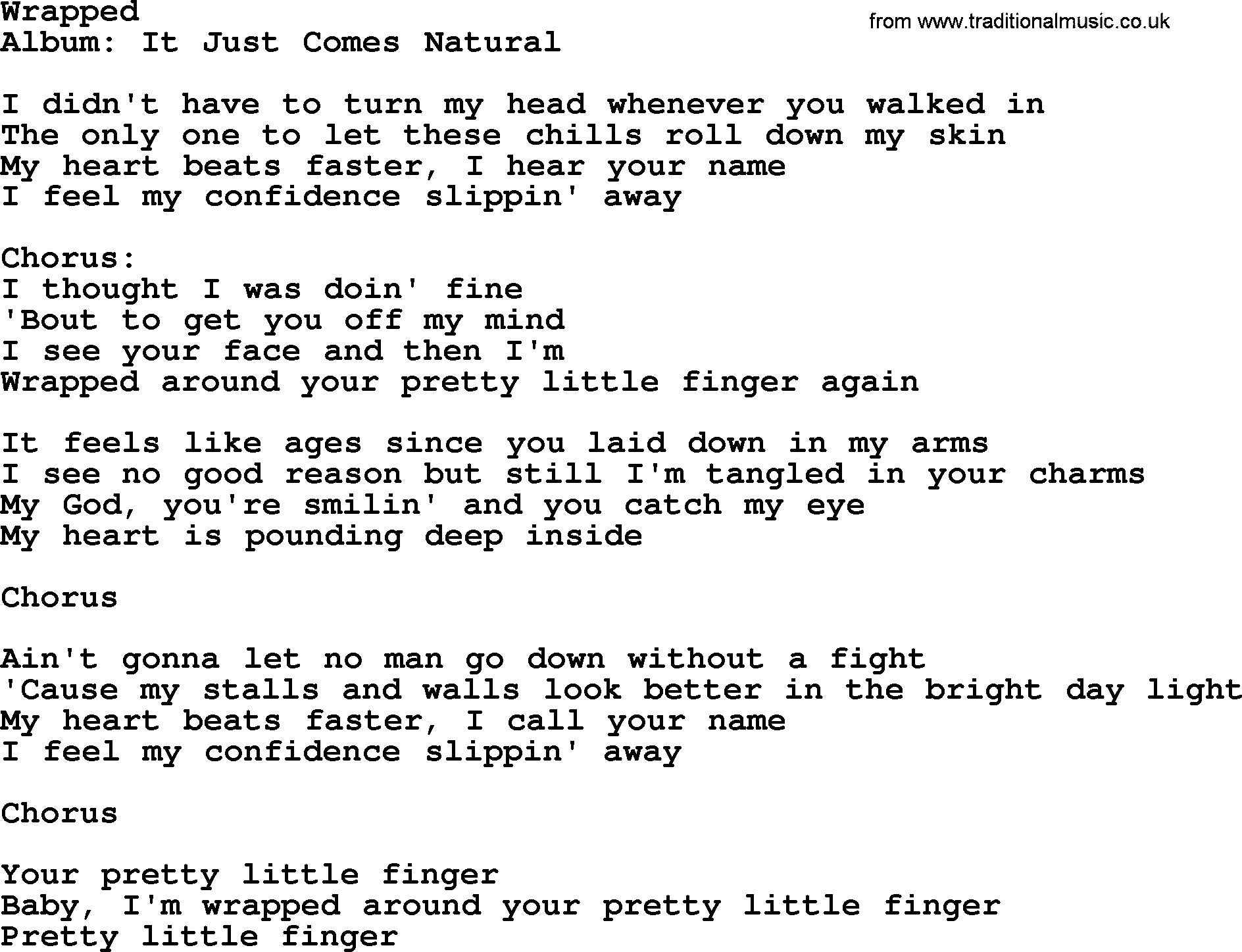 George Strait song: Wrapped, lyrics