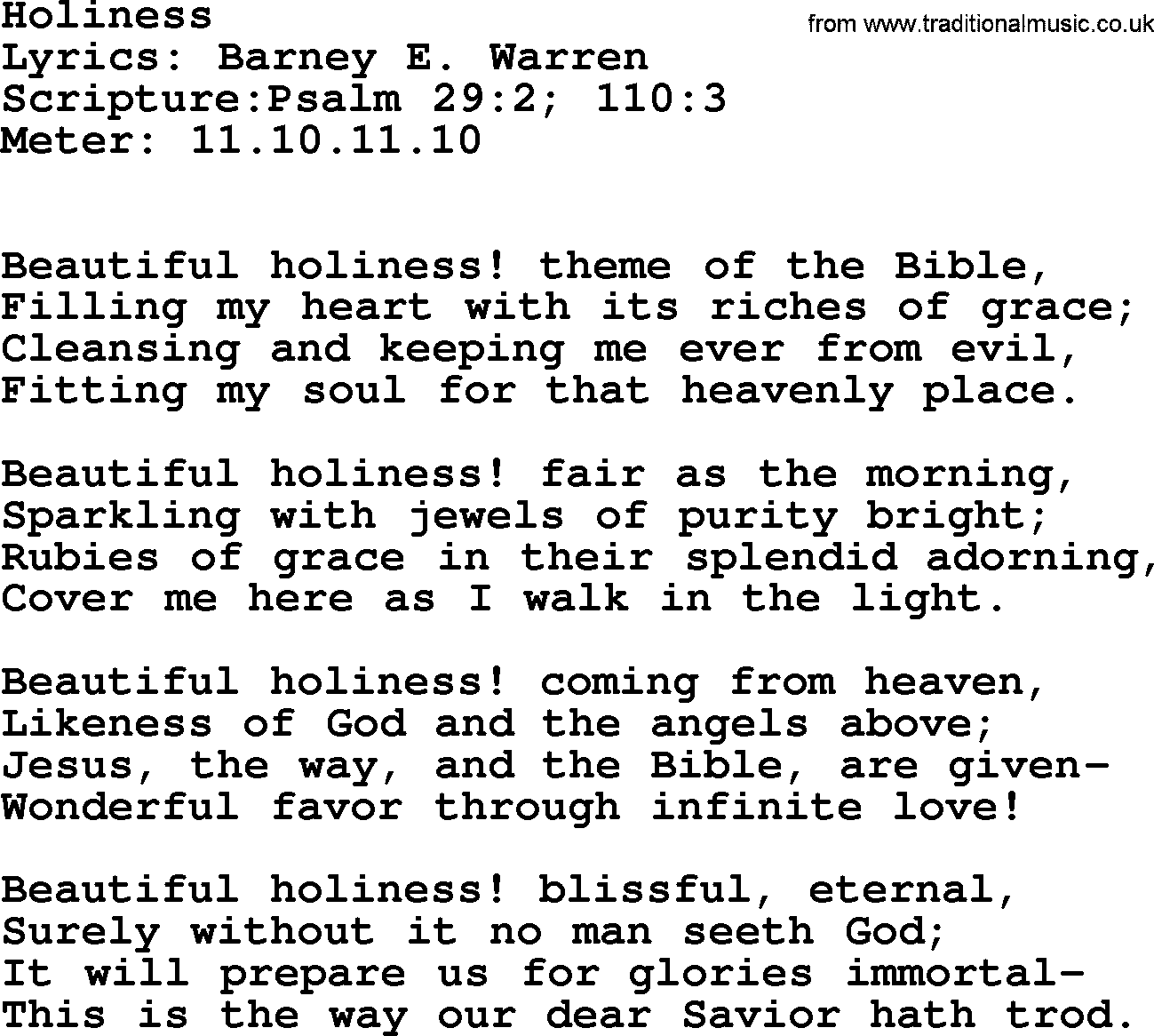 Hymns about  Angels, Hymn: Holiness, lyrics, sheet music, midi & Mp3 music with PDF