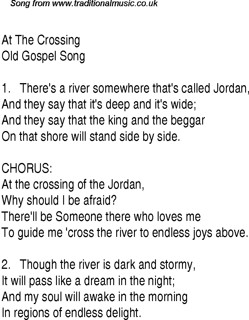 Gospel Song: at-the-crossing, lyrics and chords.
