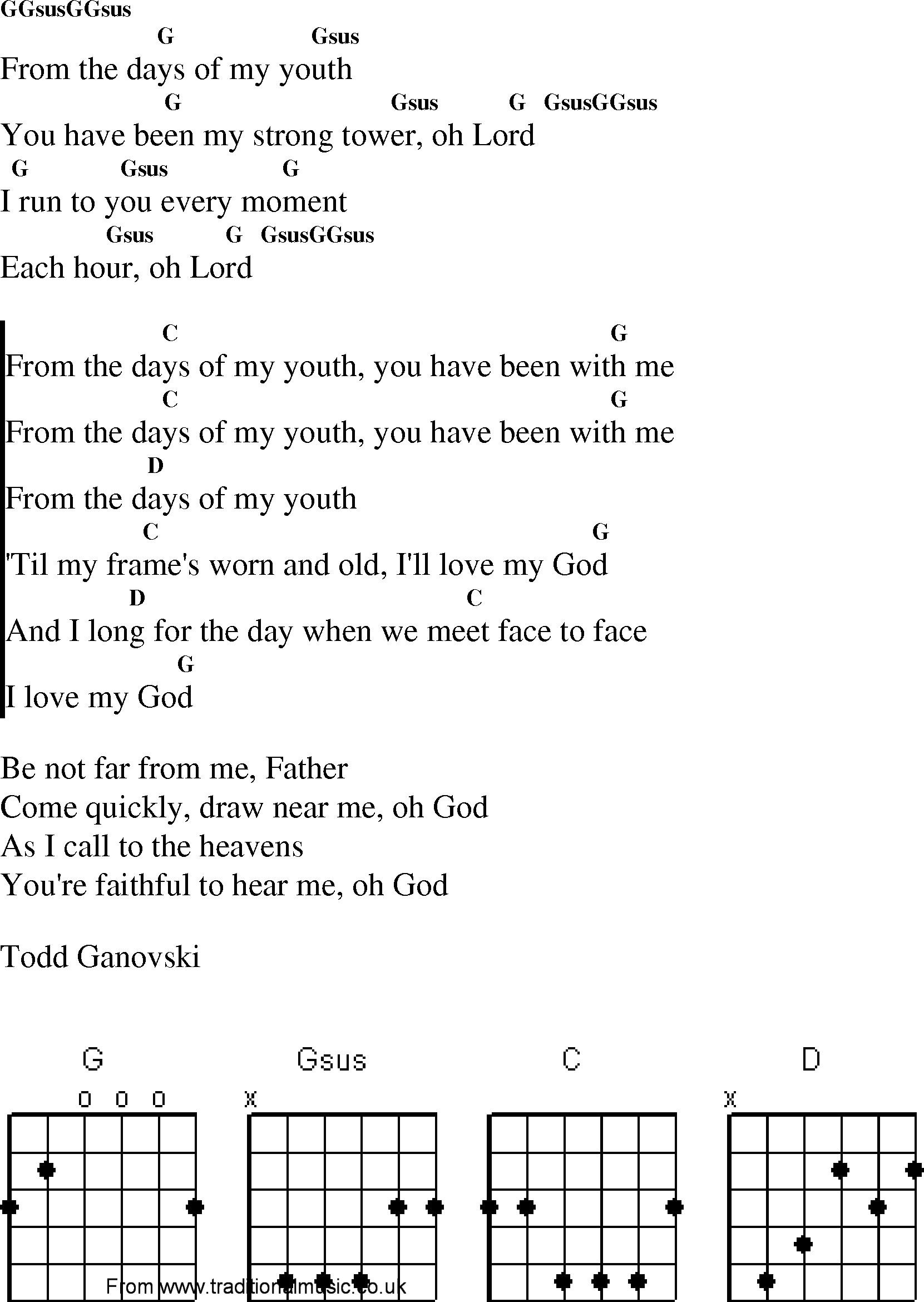 Gospel Song: days_of_my_youth, lyrics and chords.