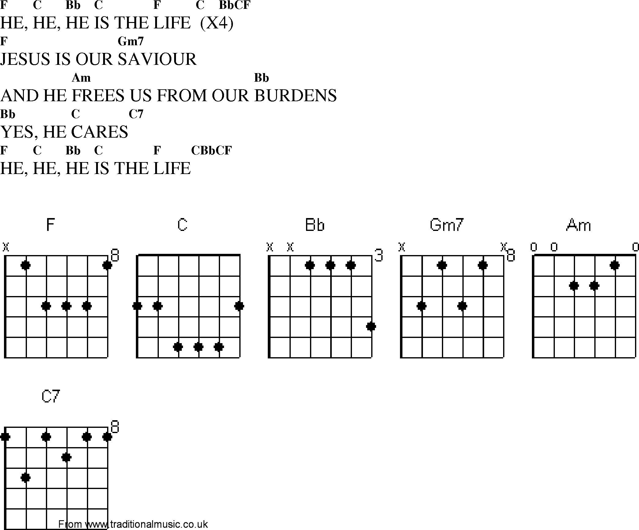 Gospel Song: he_he_he_is_the_live, lyrics and chords.