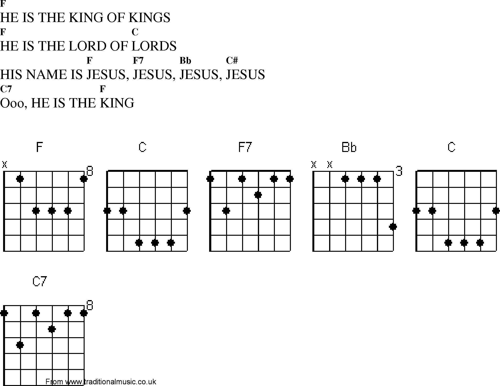Gospel Song: he_is_the_king_of_kings, lyrics and chords.