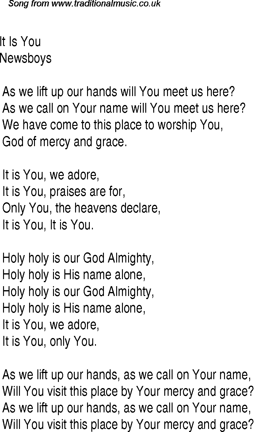 Gospel Song: it-is-you, lyrics and chords.