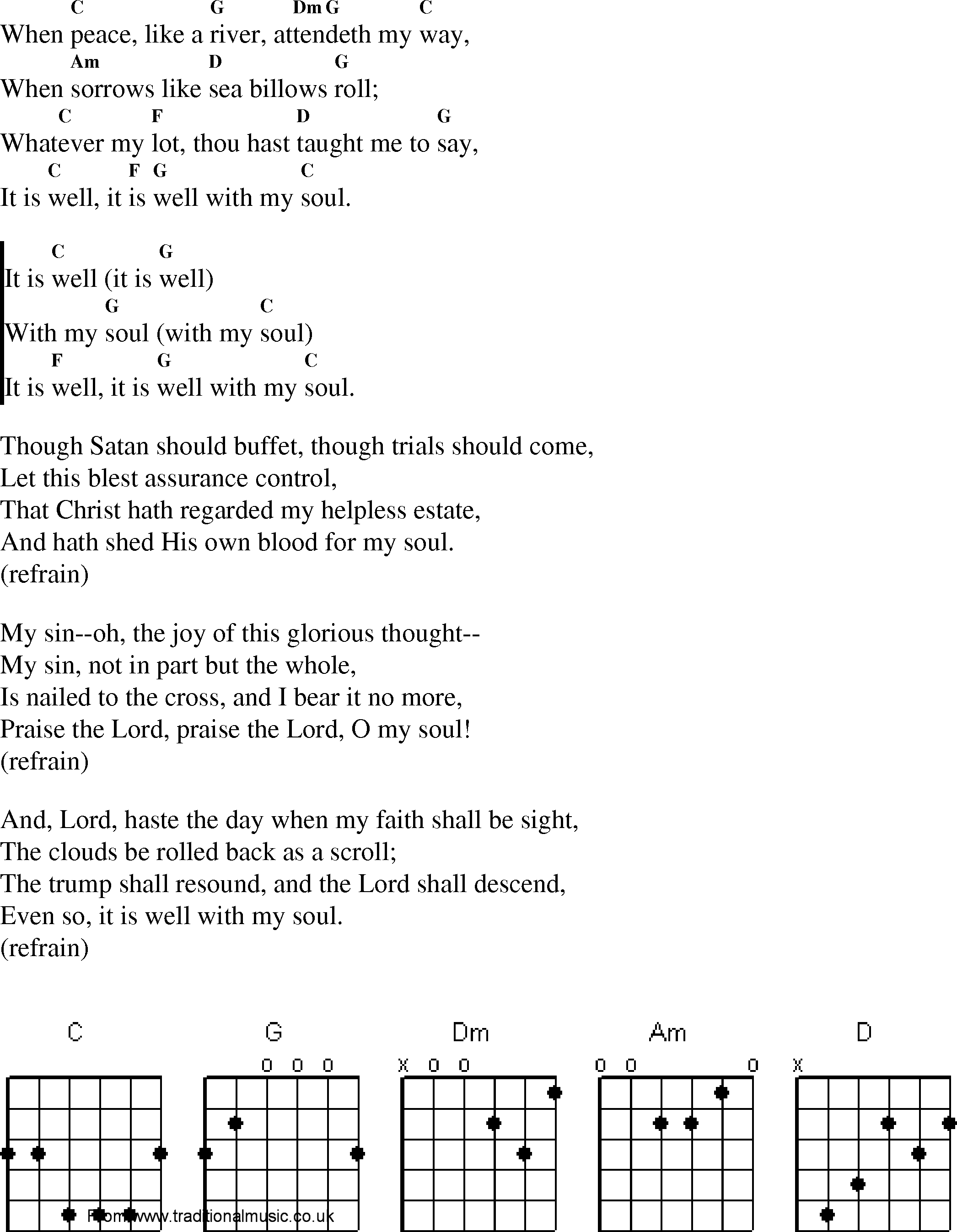 Gospel Song: it_is_well_with_my_soul, lyrics and chords.
