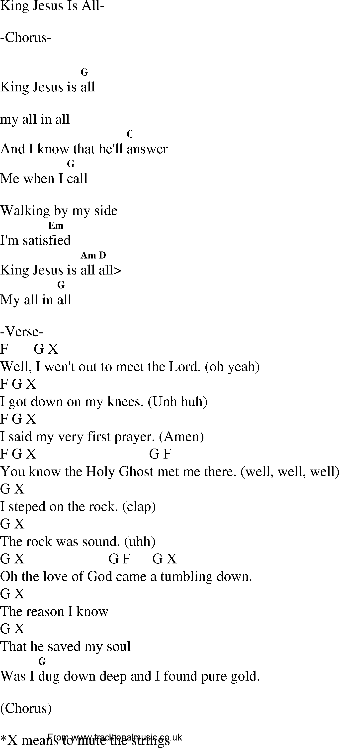 Gospel Song: king_jesus_is_all, lyrics and chords.