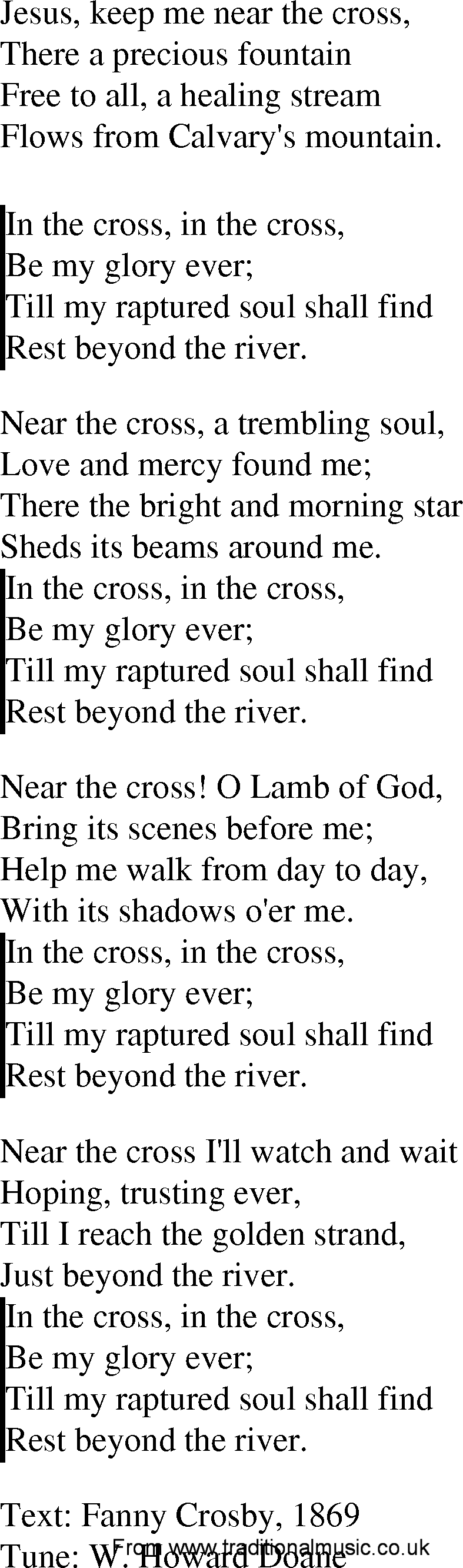Gospel Song: near_the_cross, lyrics and chords.