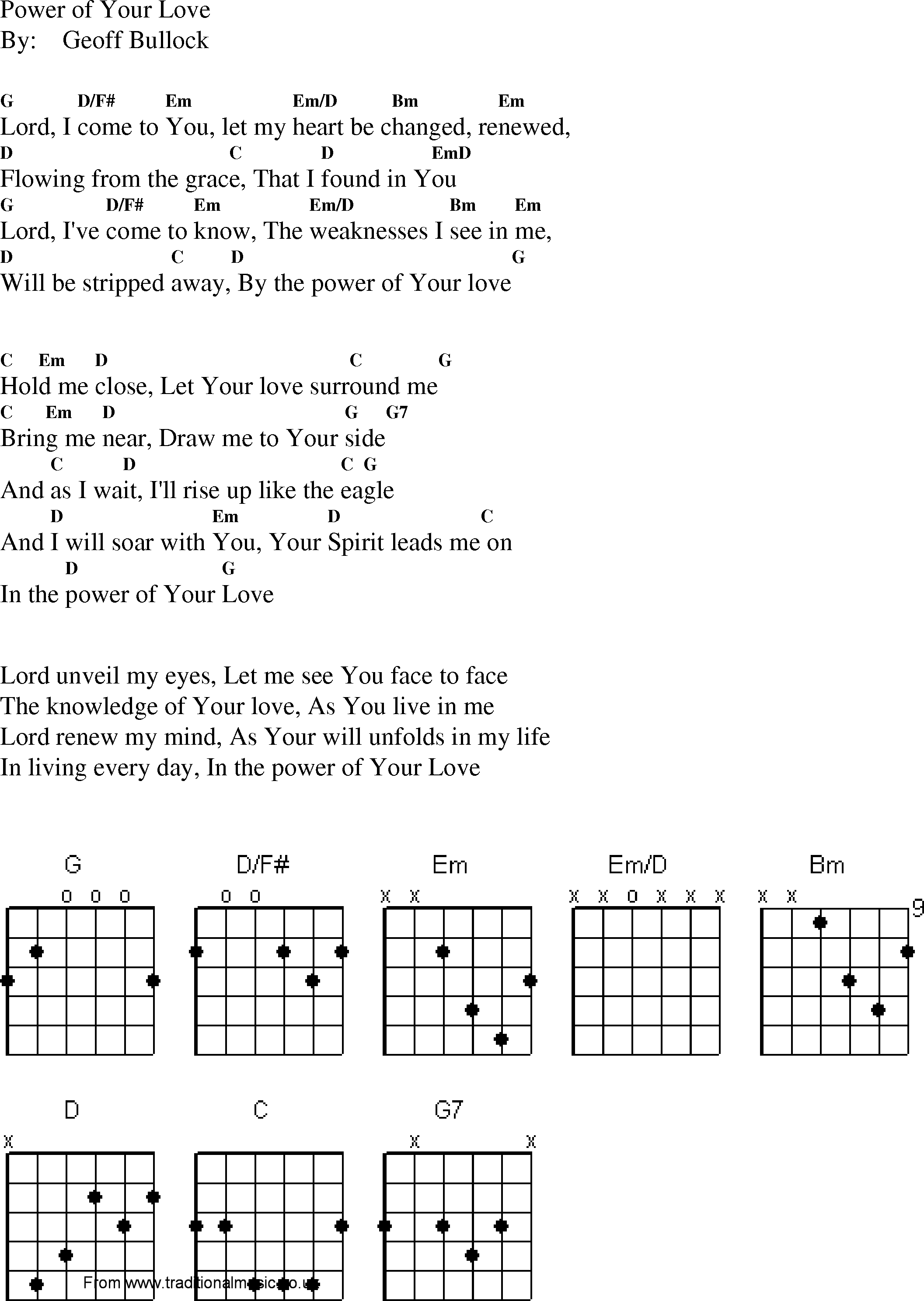 Gospel Song: power_of_your_love, lyrics and chords.
