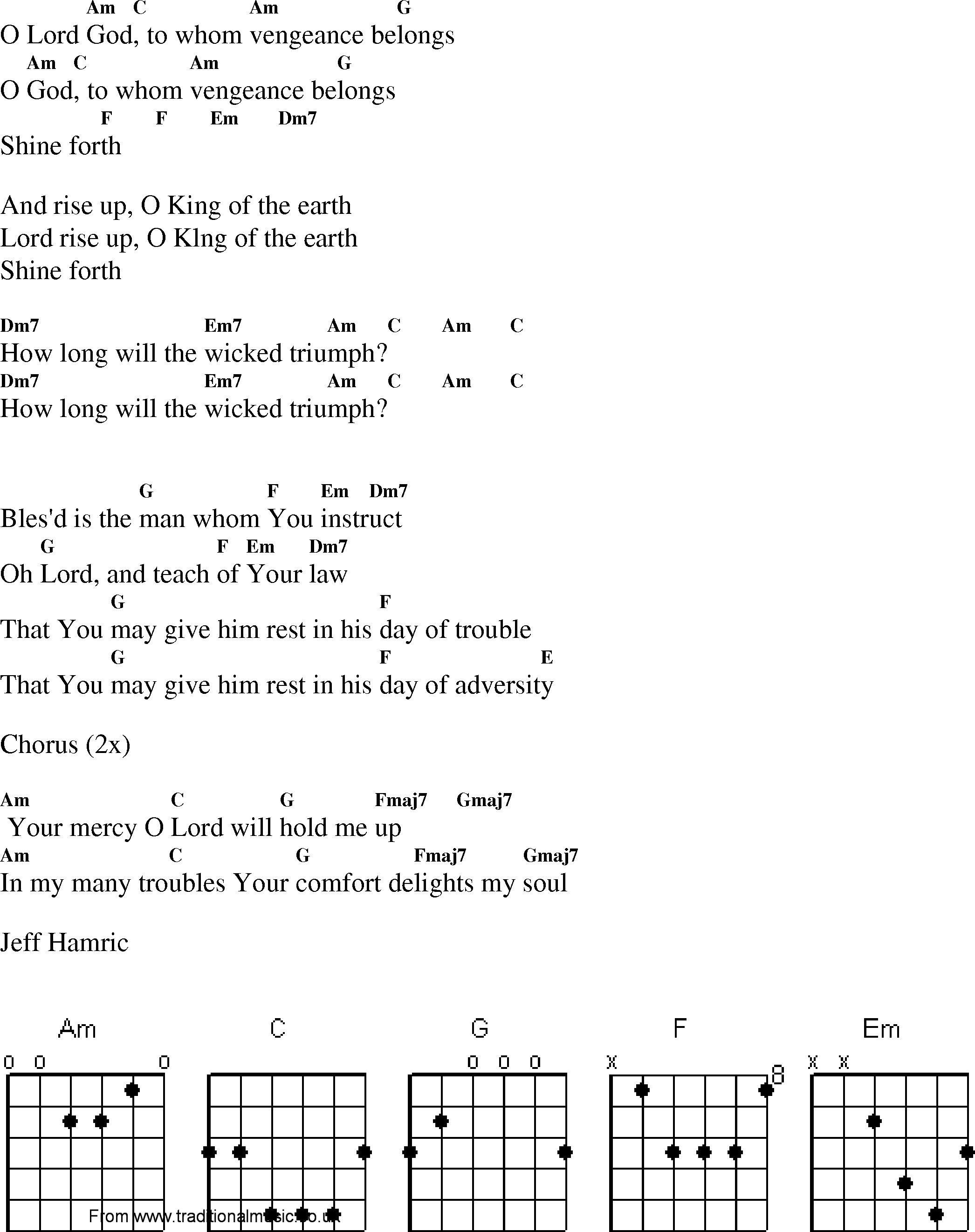 Gospel Song: psalm_94, lyrics and chords.